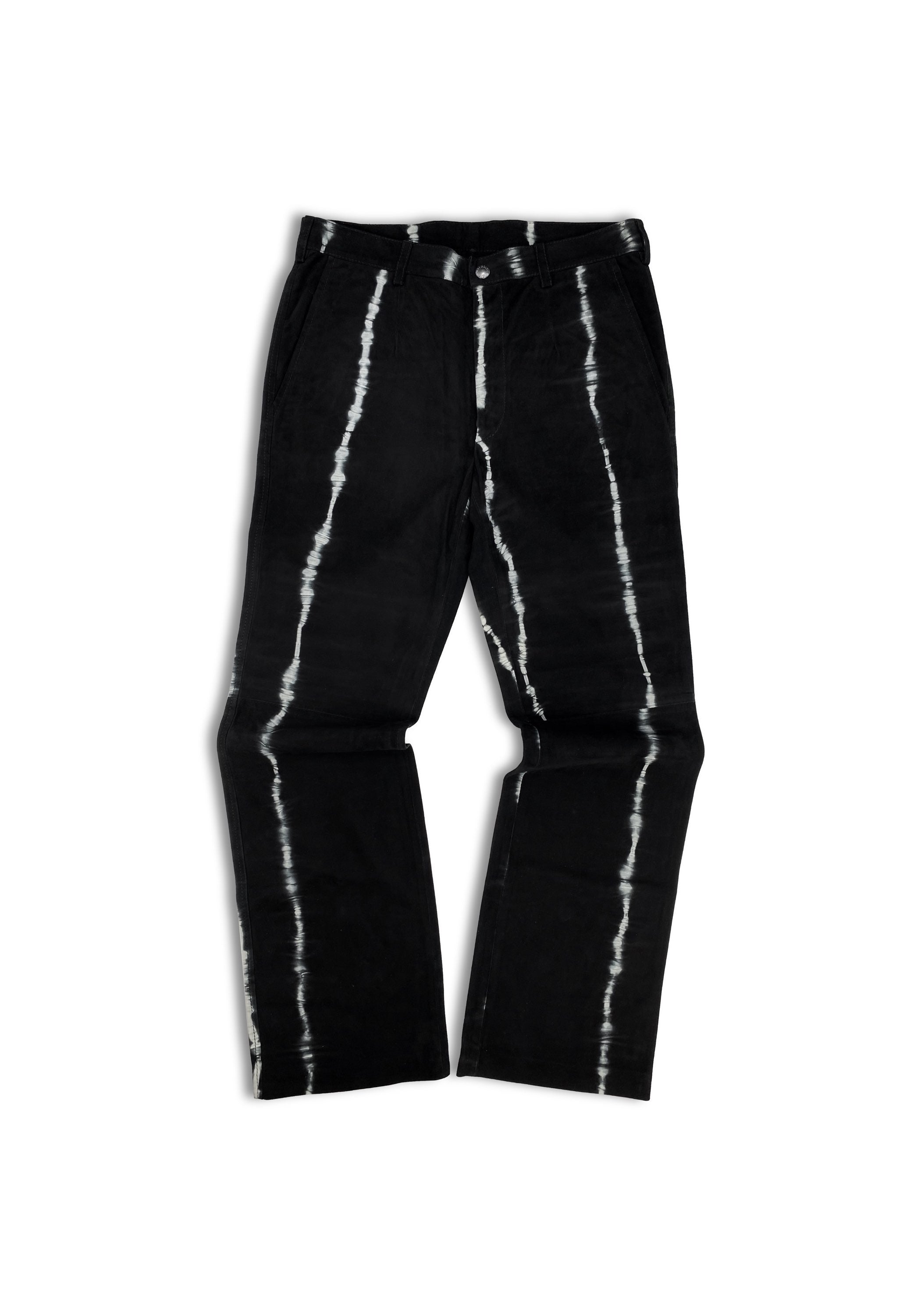 00s Dolce &amp; Gabbana Contrast Dyed Striped Suede Pants