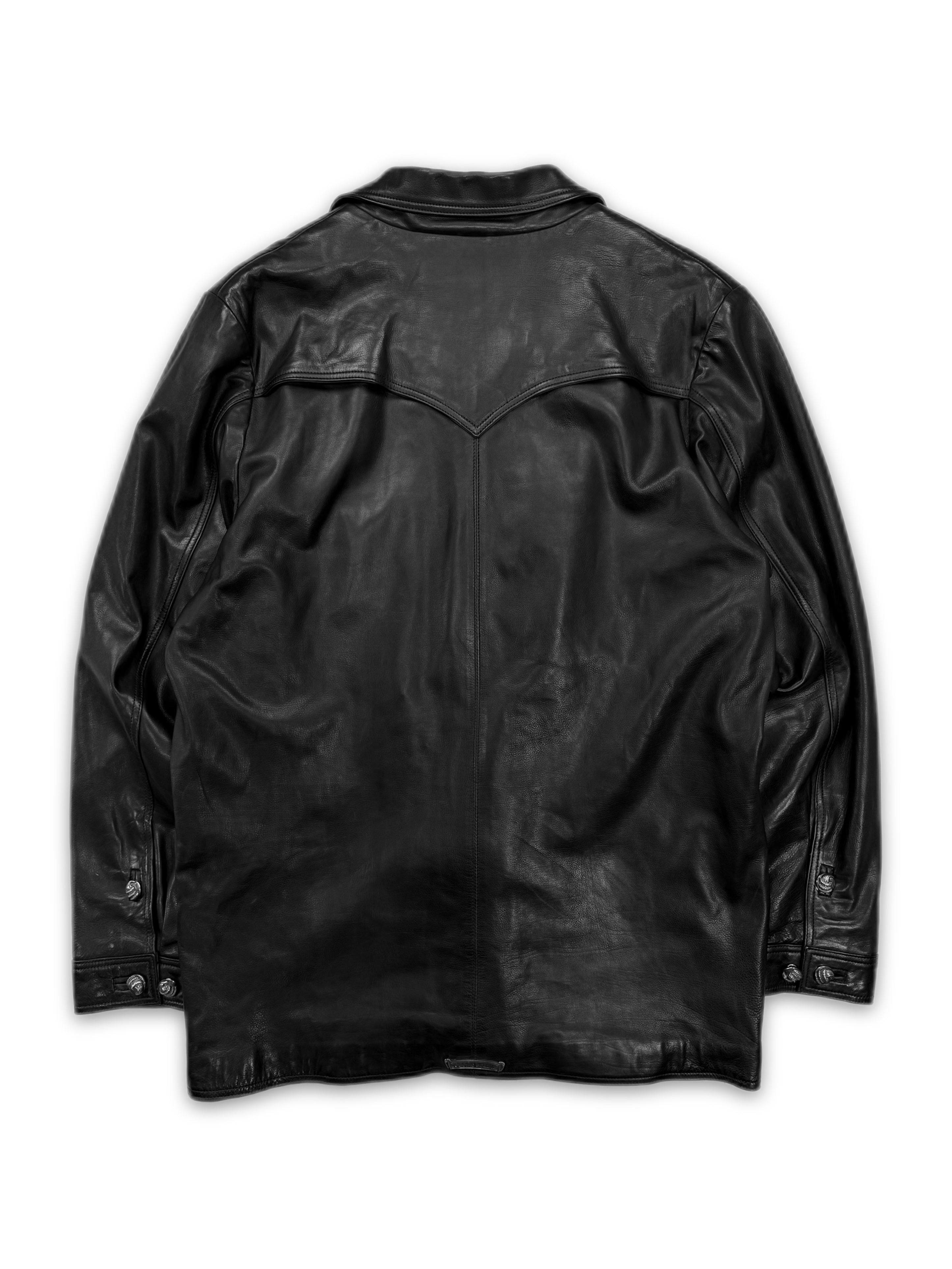 Chrome Hearts ‘Hunting’ Black Talon Button Leather Jacket
