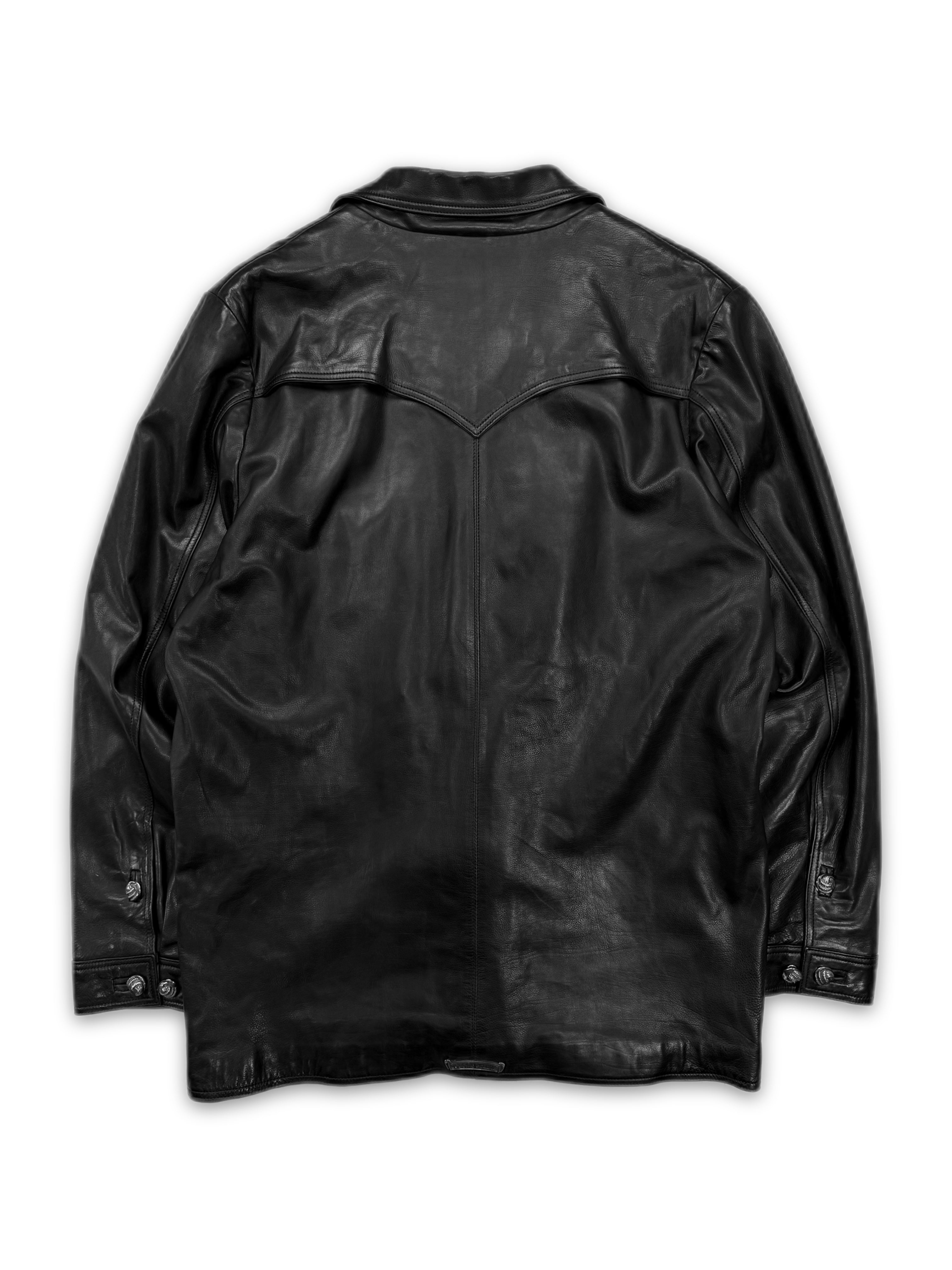 Chrome Hearts ‘Hunting’ Black Talon Button Leather Jacket