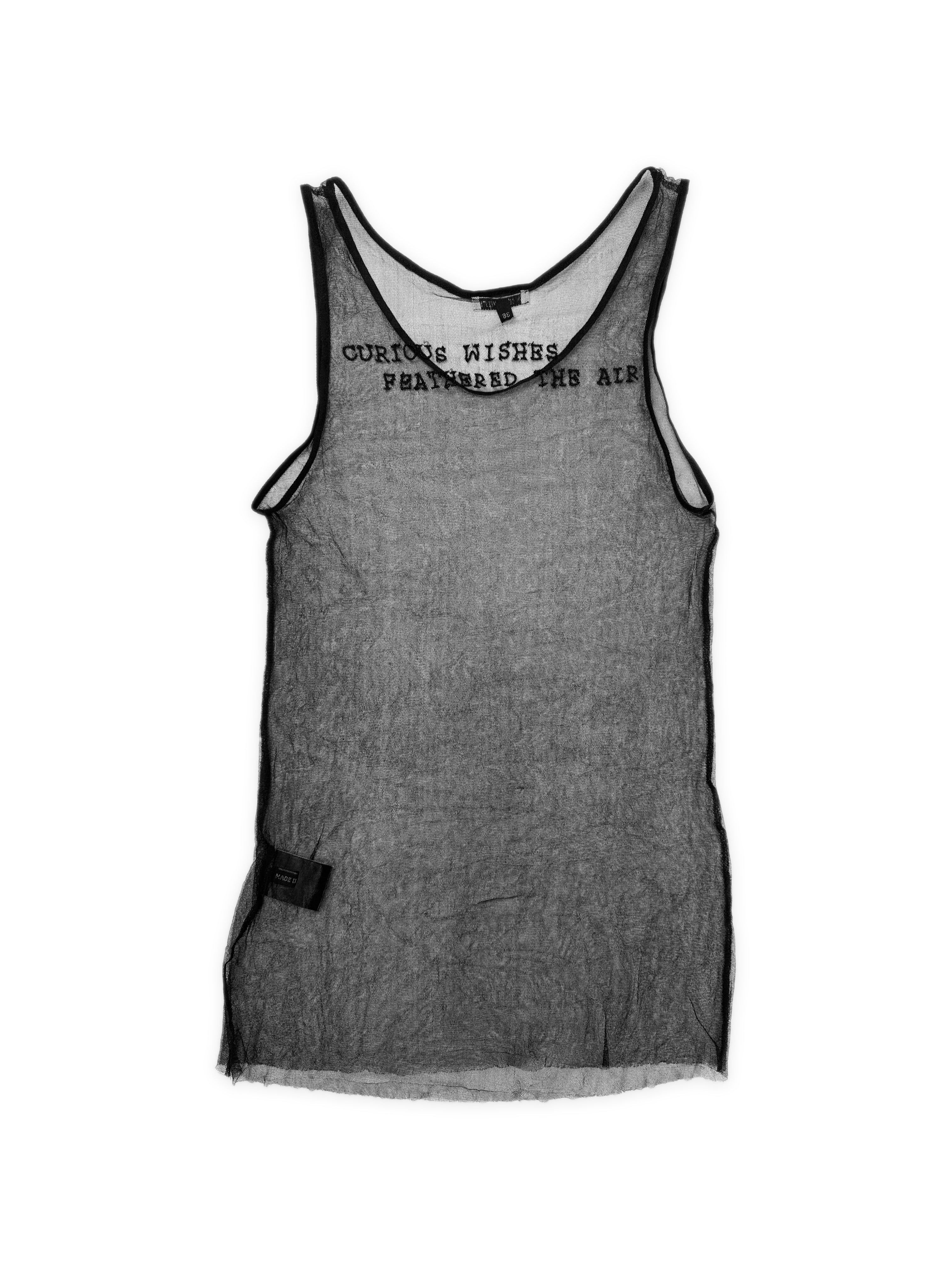 SS00 Ann Demeulemeester Patti Smith ‘Curious Wishes’ Beaded Sheer Tank Top