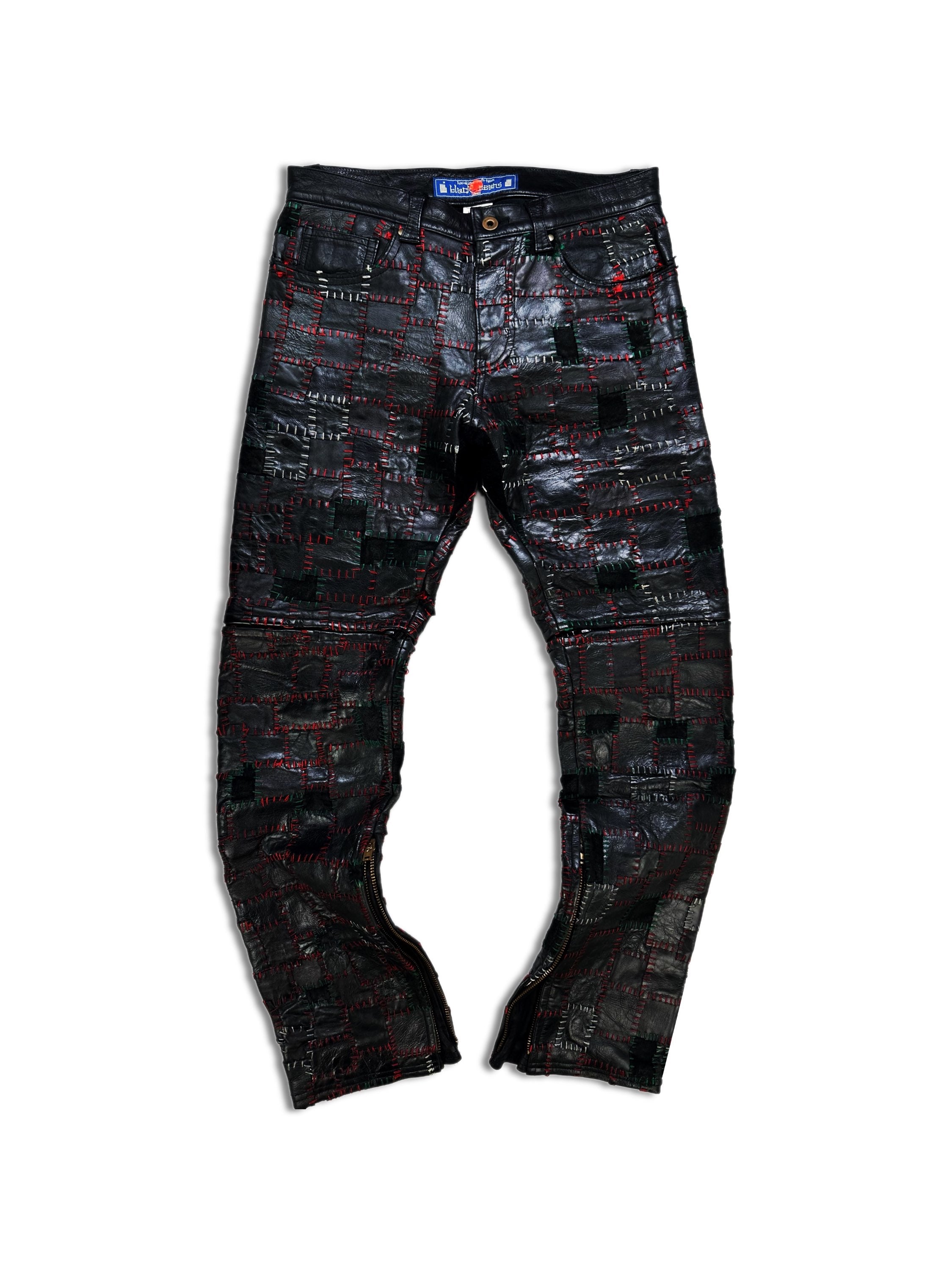 AW13 Blackmeans ‘Scab’ Calfskin Leather Patchwork Crust Pants