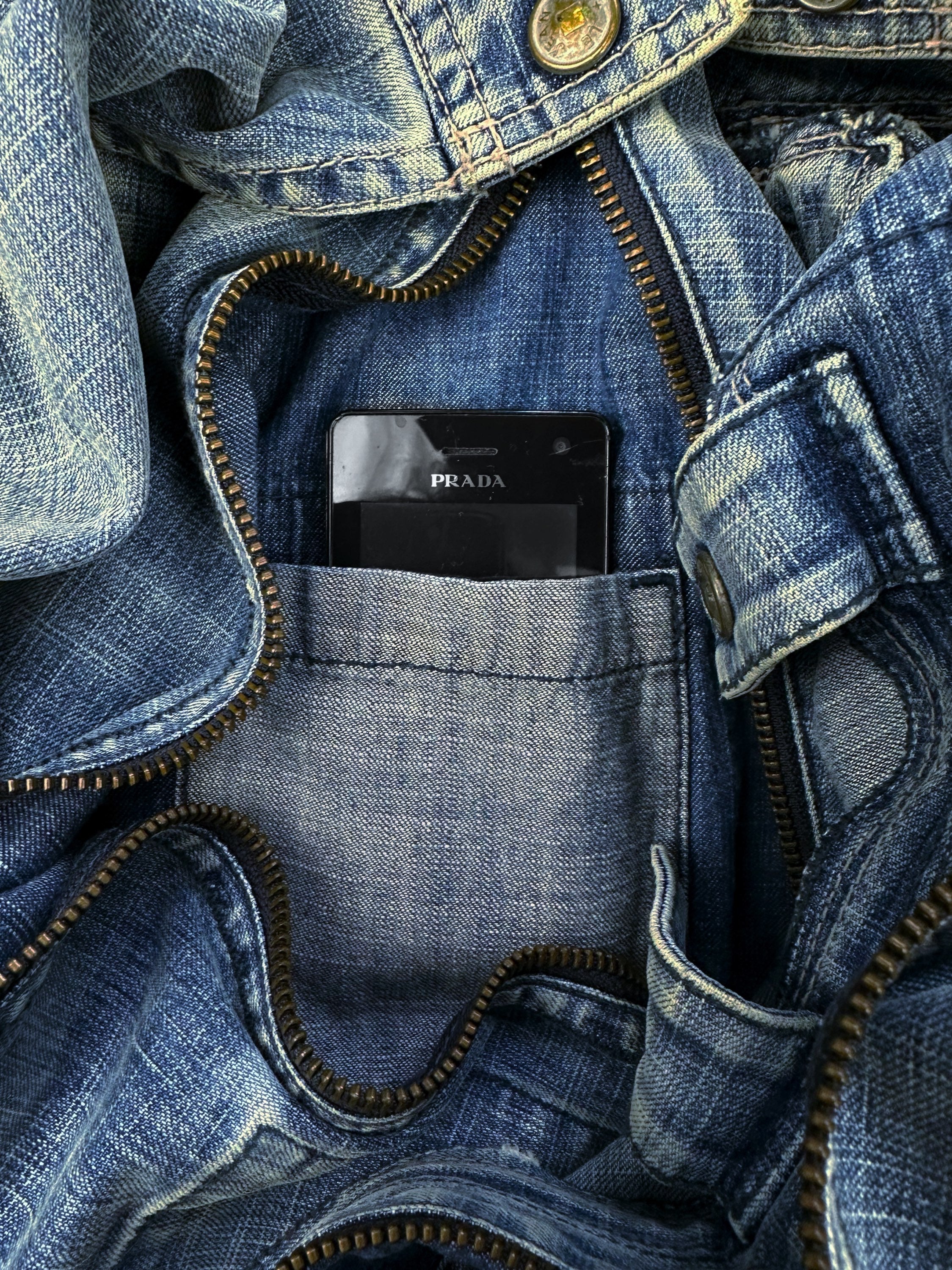 90s Marithe Francois Girbaud ‘Concealed’ Multi-Pocket Denim Jacket