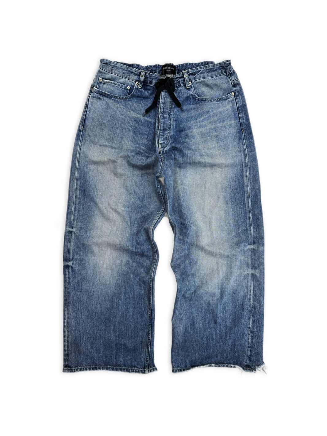 SS24 Balenciaga ‘Skater’ Drawstring Shoelace Light Wash Baggy Denim
