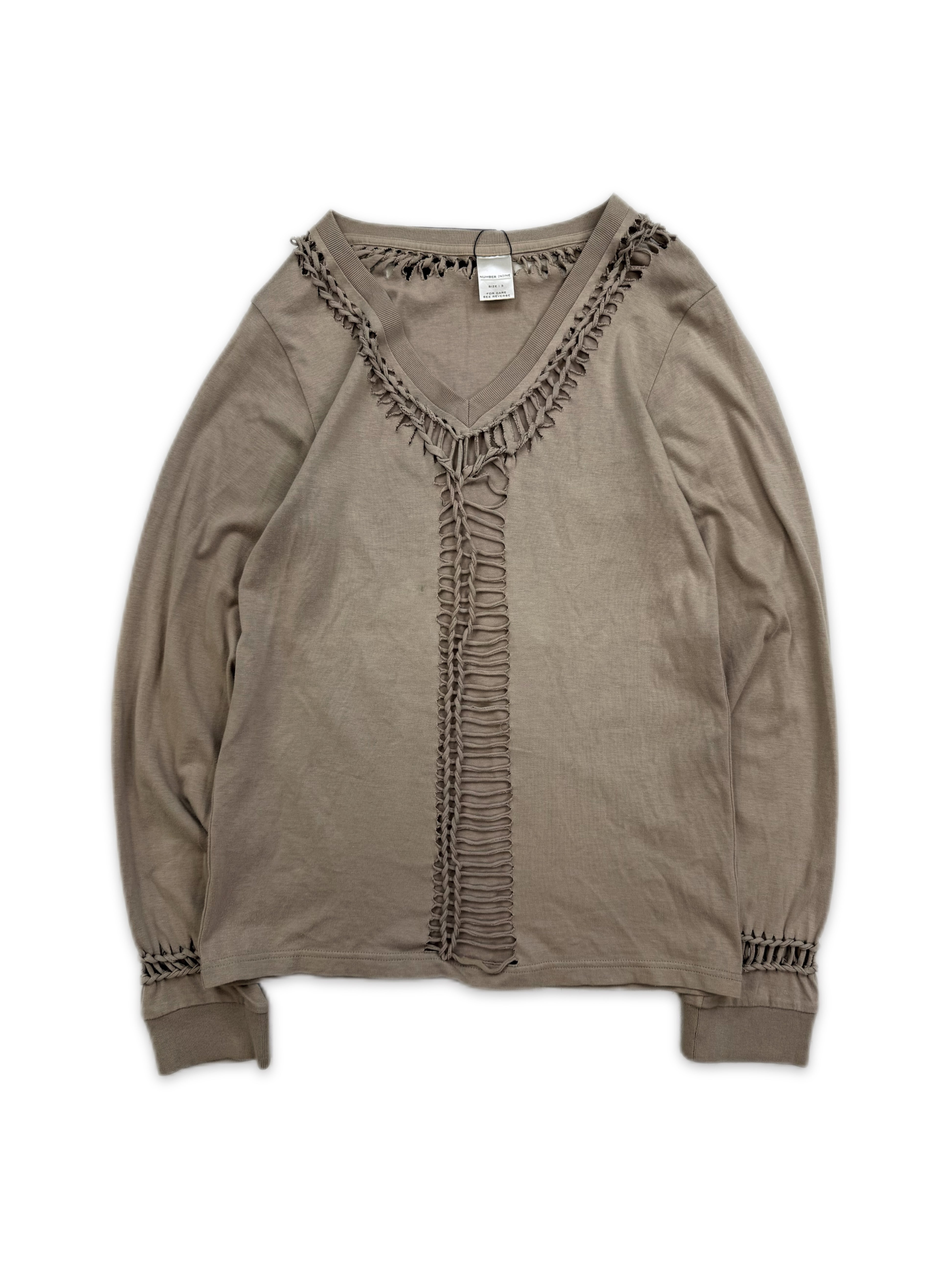 00s Number (N)ine Beige Rope Braided Long Sleeve