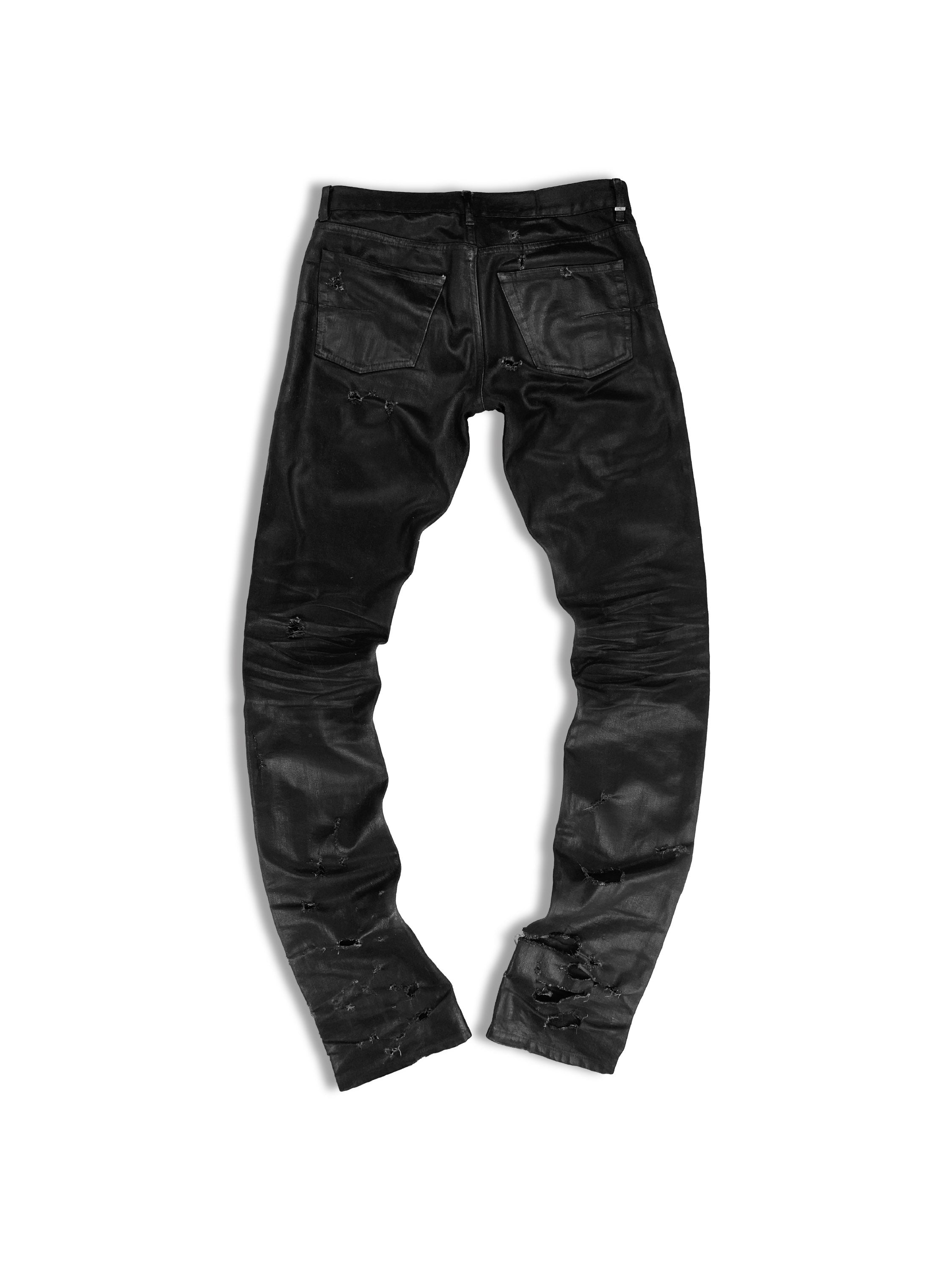 SS04 Dior by Hedi Slimane ‘Strip’ Distressed Waxed Skinny Denim