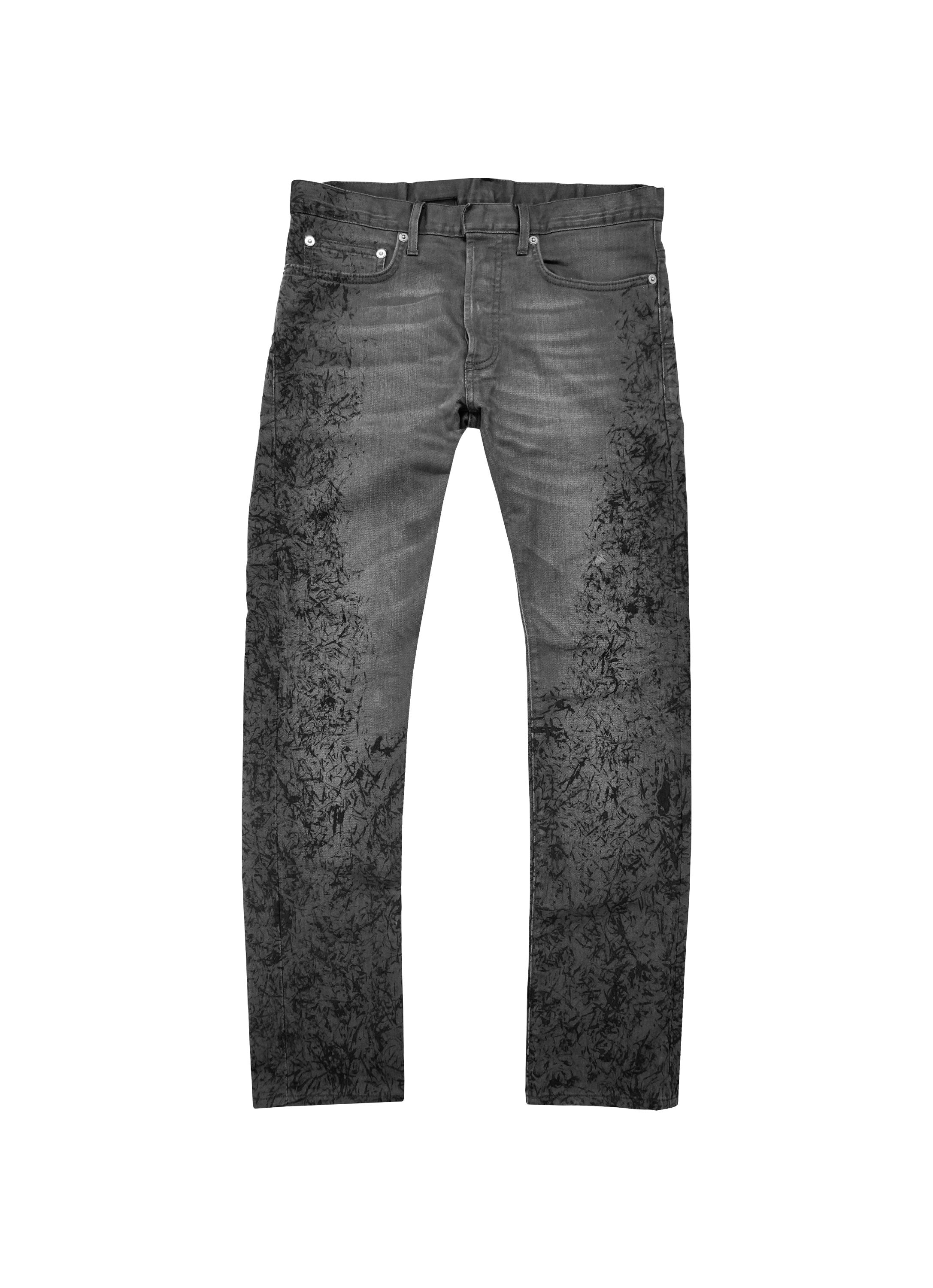 FW10 Dior Homme Pendulum Paint Splatter Stone Wash Denim