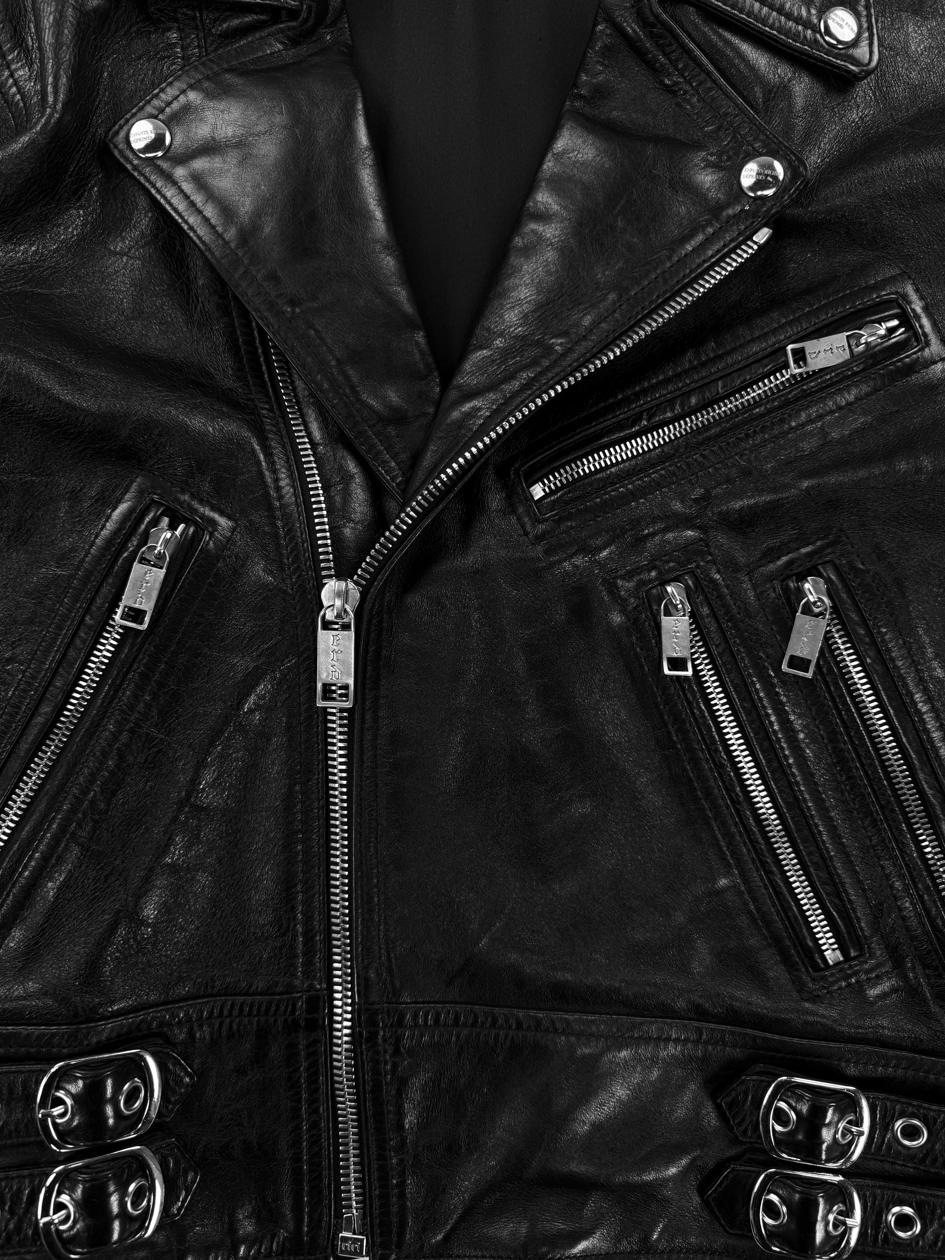 Enfants Riches Deprimes ‘Mick Jagger’ Black Leather Biker Jacket