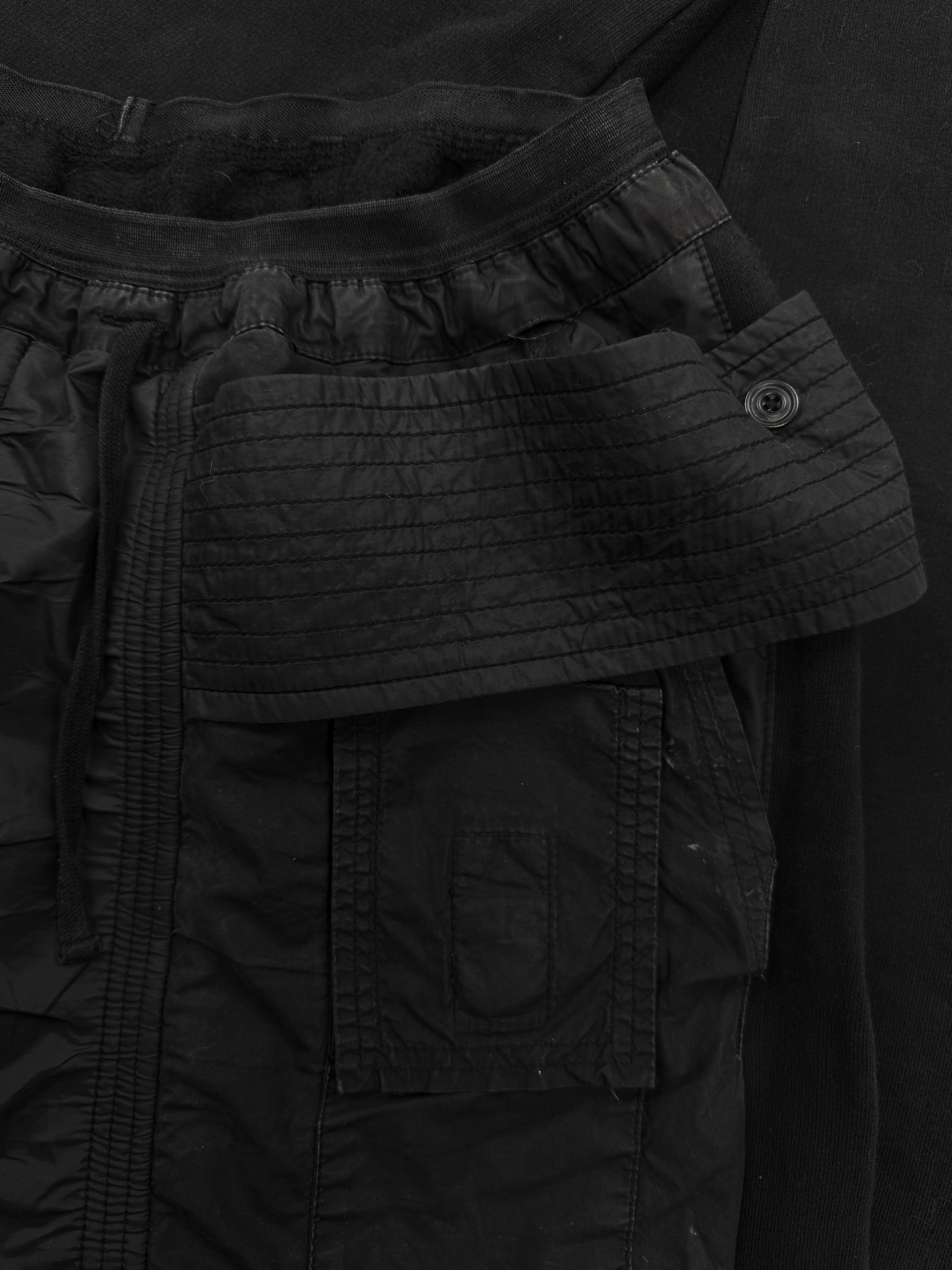 AW07 Rick Owens ‘Exploder’ Black Nylon Cargo Pants