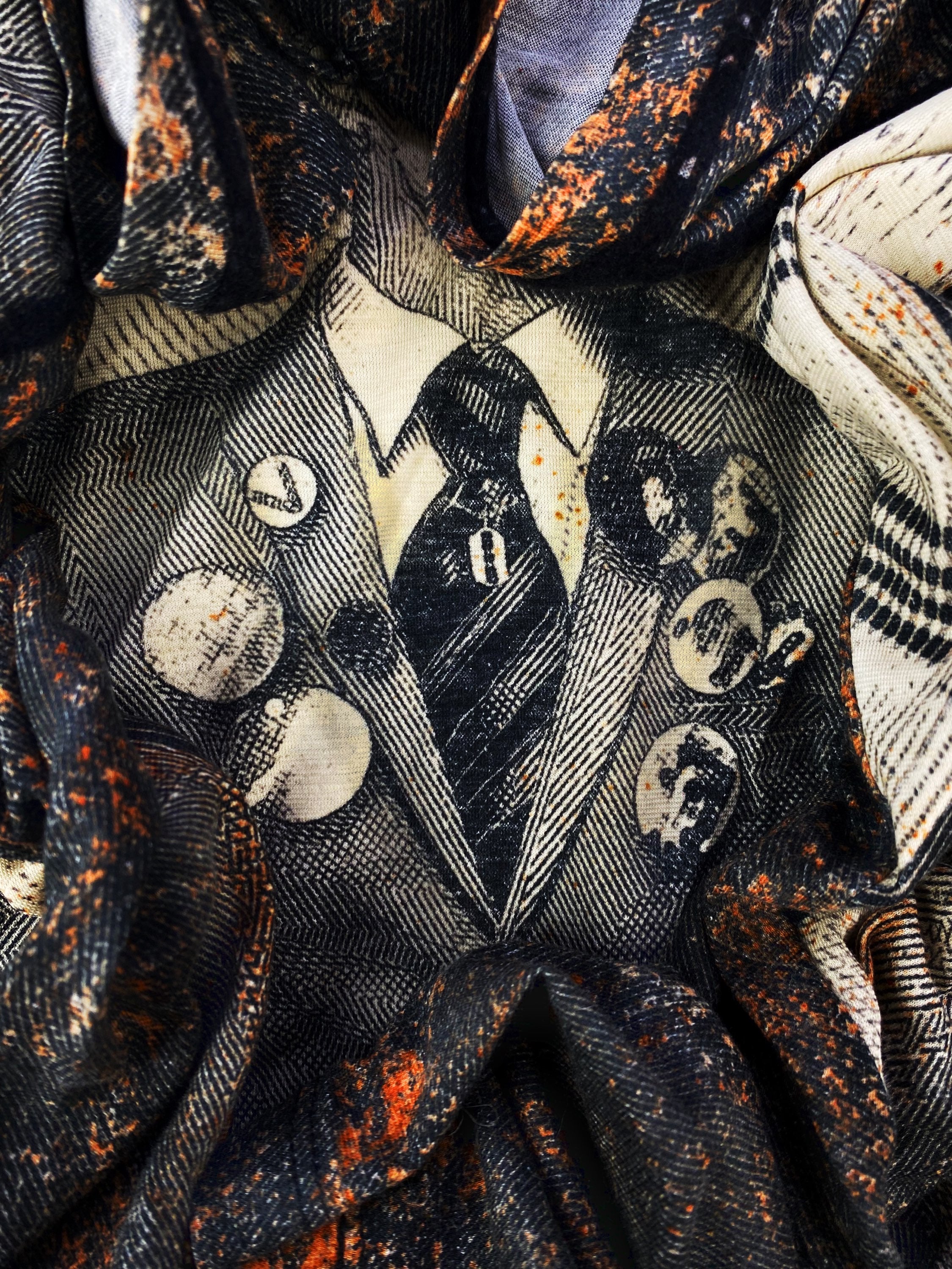 AW03 Jean Paul Gaultier ‘Clockwork’ Full Print Mesh Longsleeve