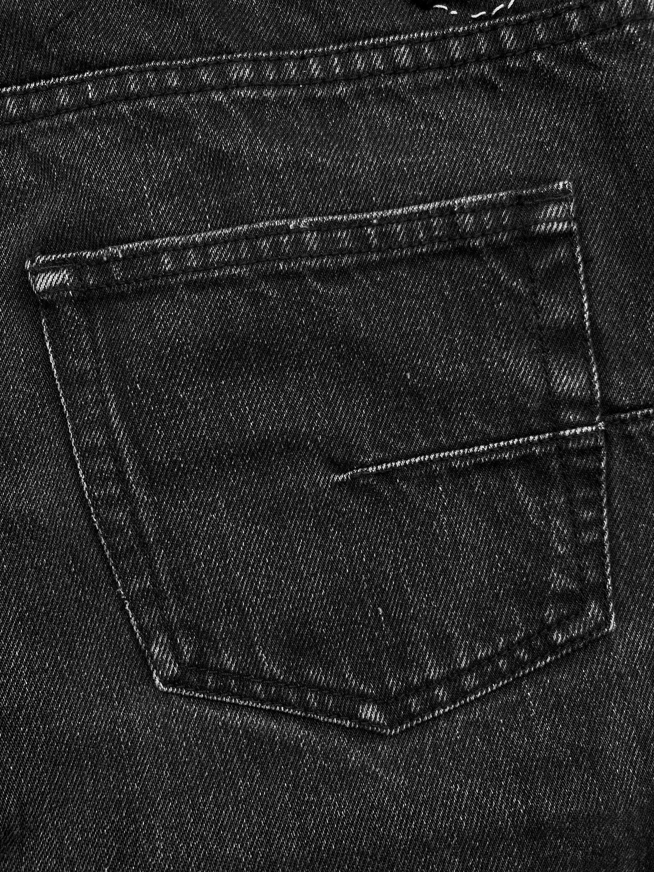 AW06 Dior by Hedi Slimane “Cummerbund” Distressed Hybrid Denim