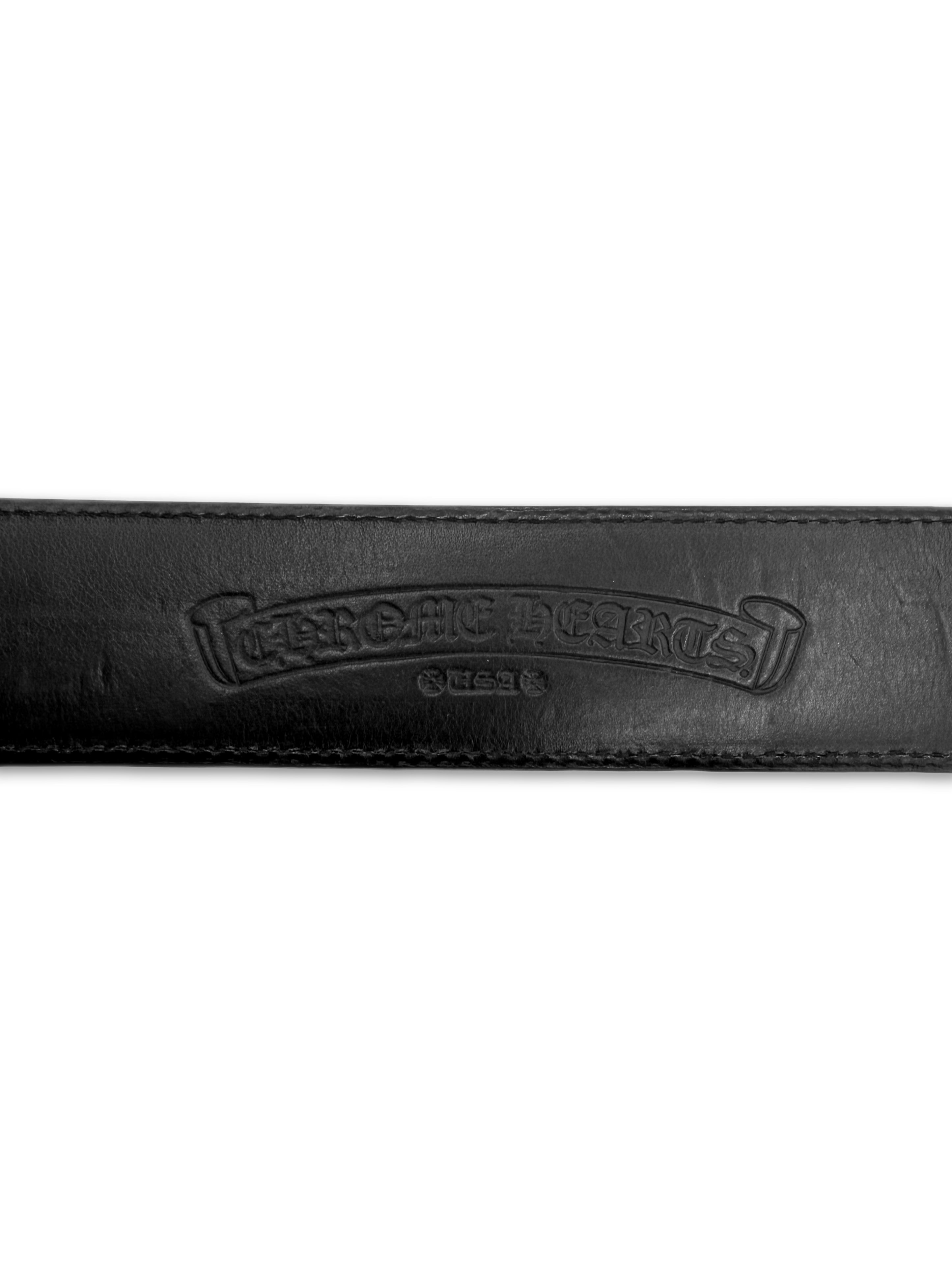 Chrome Hearts Studded Oval Buckle .925 Silver Leather Belt