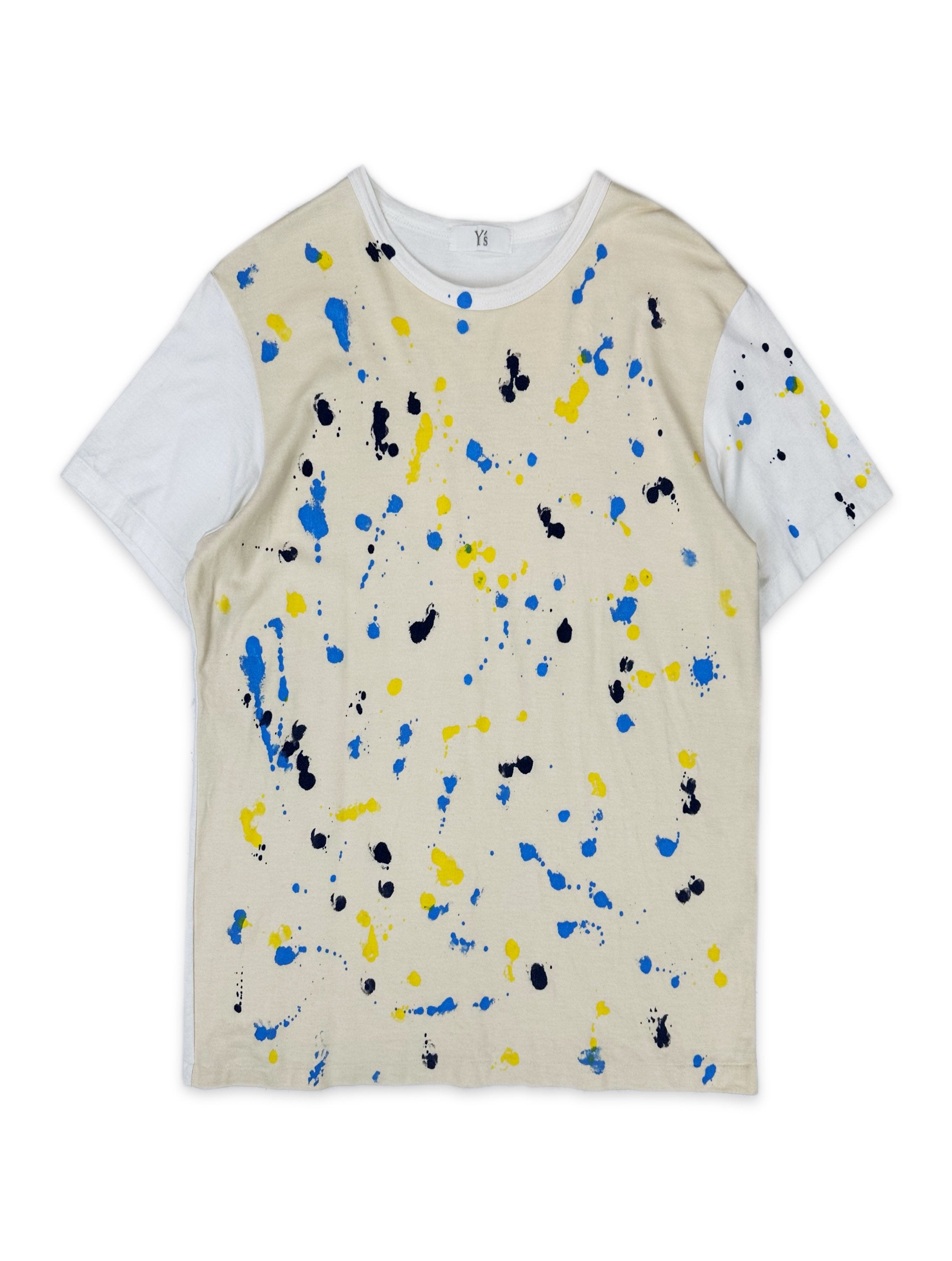 00s Yohji Yamamoto Y’s For Men ‘Paint Splatter’ Two Tone T-Shirt
