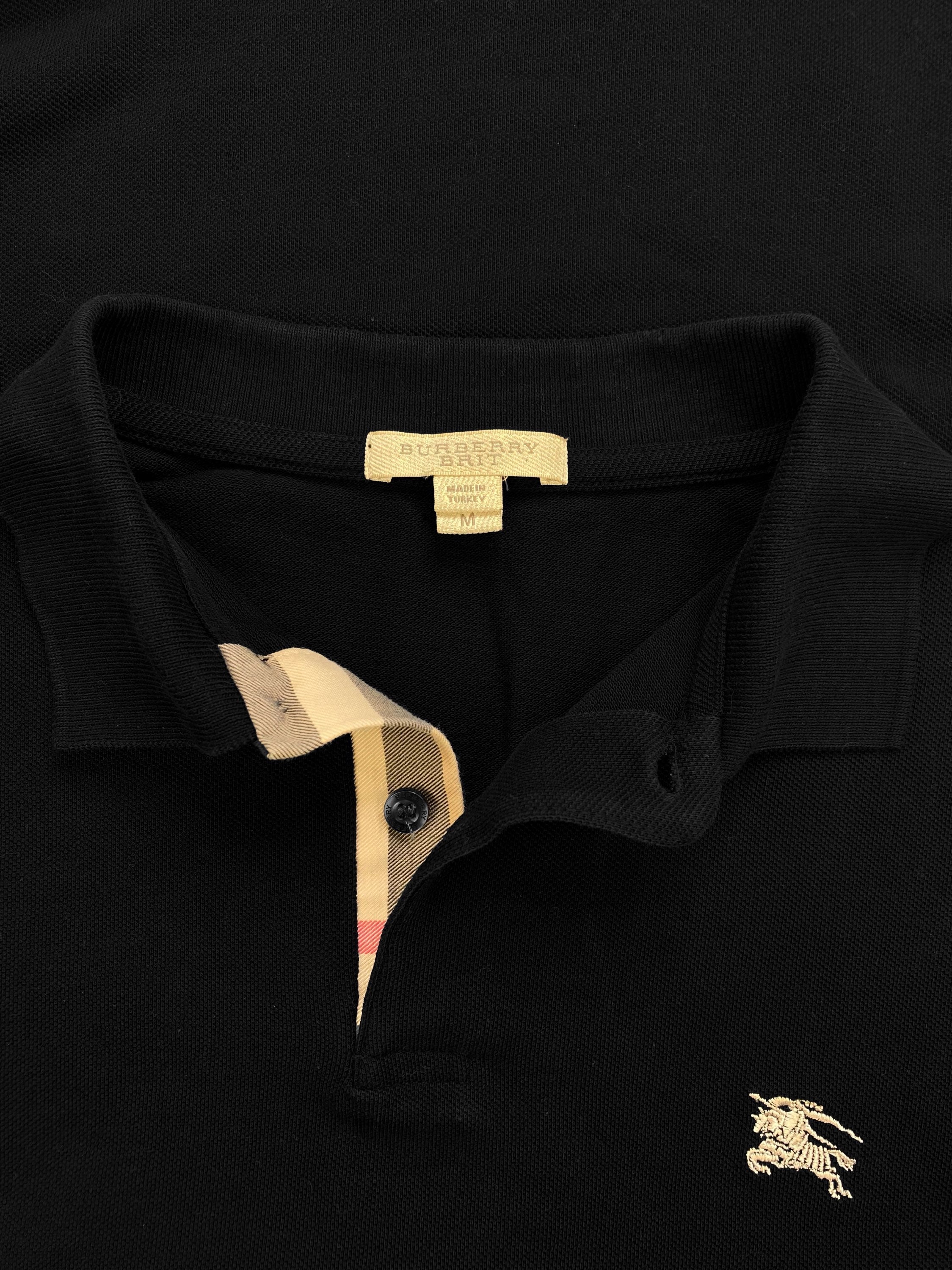 Burberry Black Nova Check Embrodiered Short Sleeve Polo
