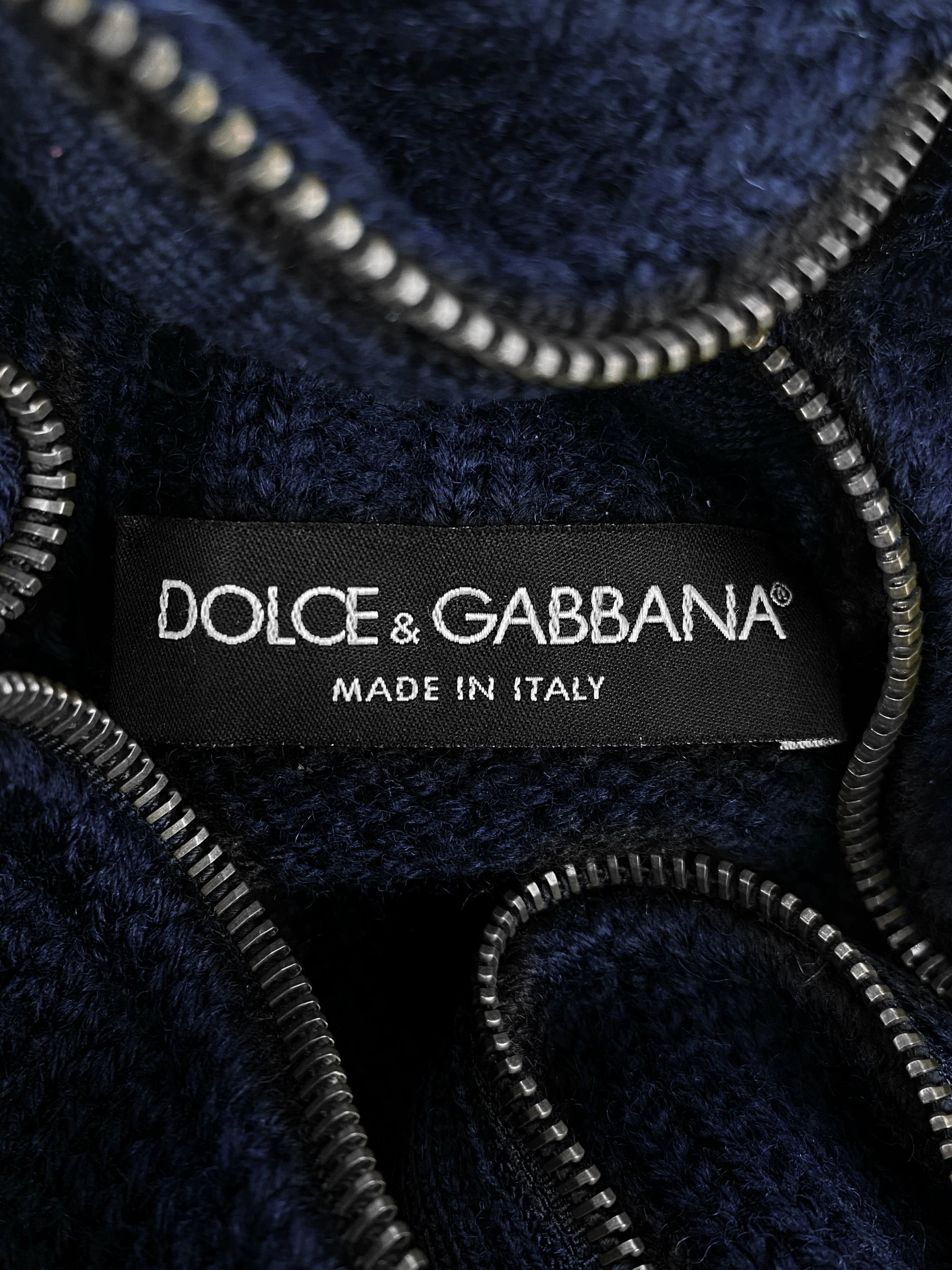 AW03 Dolce & Gabbana ‘Spiral Zip’ Heavy Weave Knitted Turtleneck