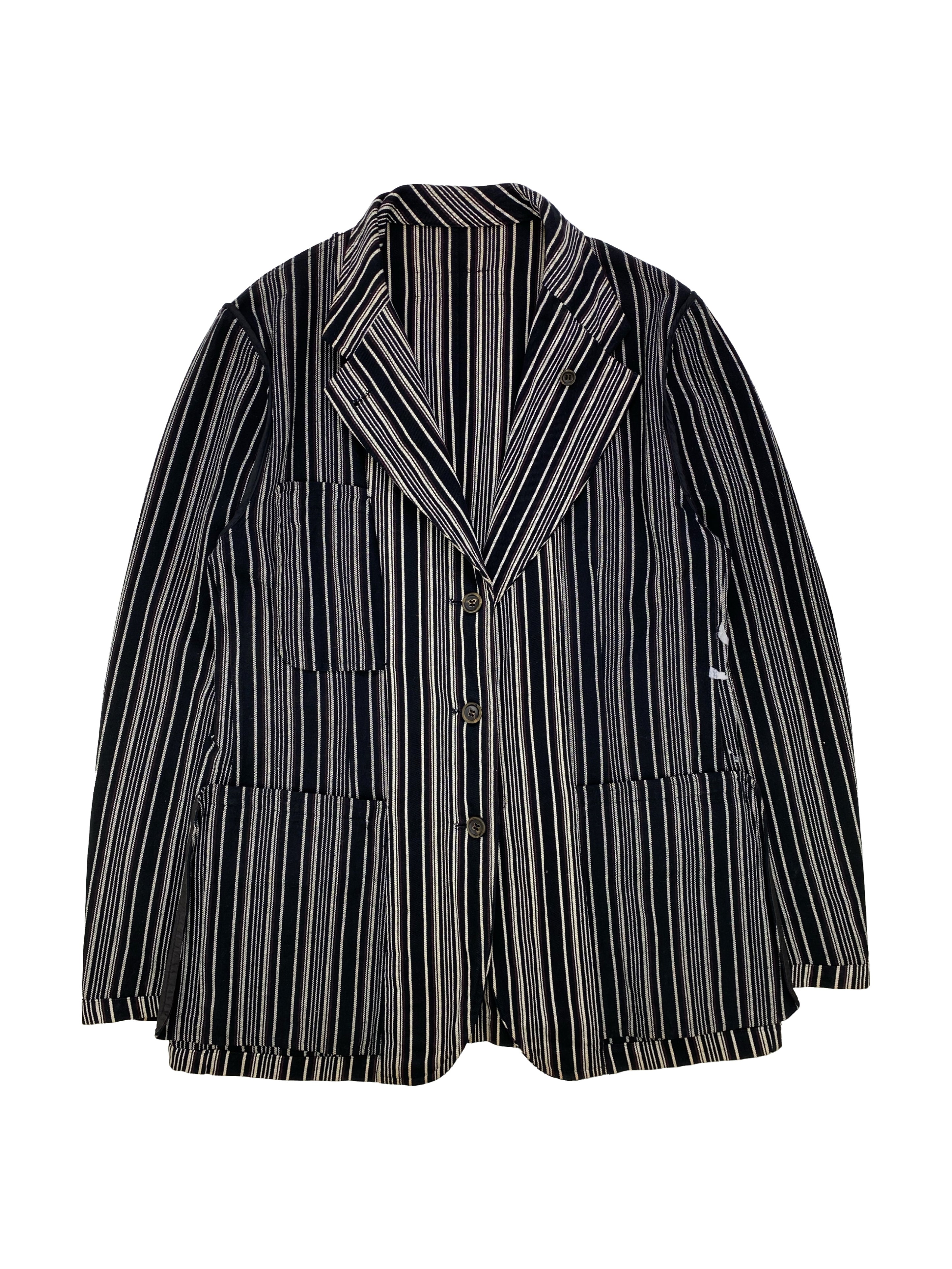 AW02 Comme Des Garçons “Cuba” Hand Painted Pinstripe Jacket