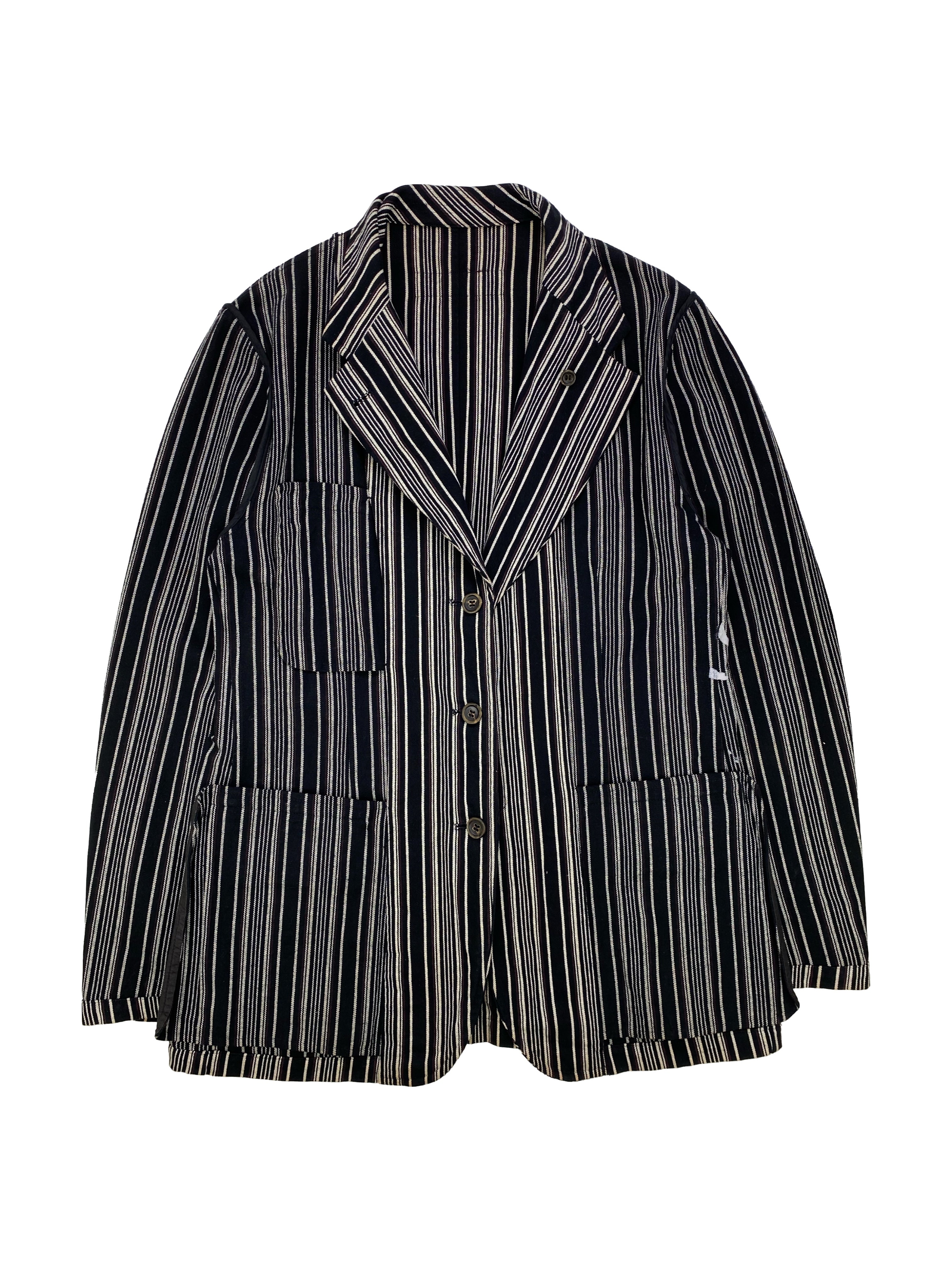 AW02 Comme Des Garçons “Cuba” Hand Painted Pinstripe Jacket