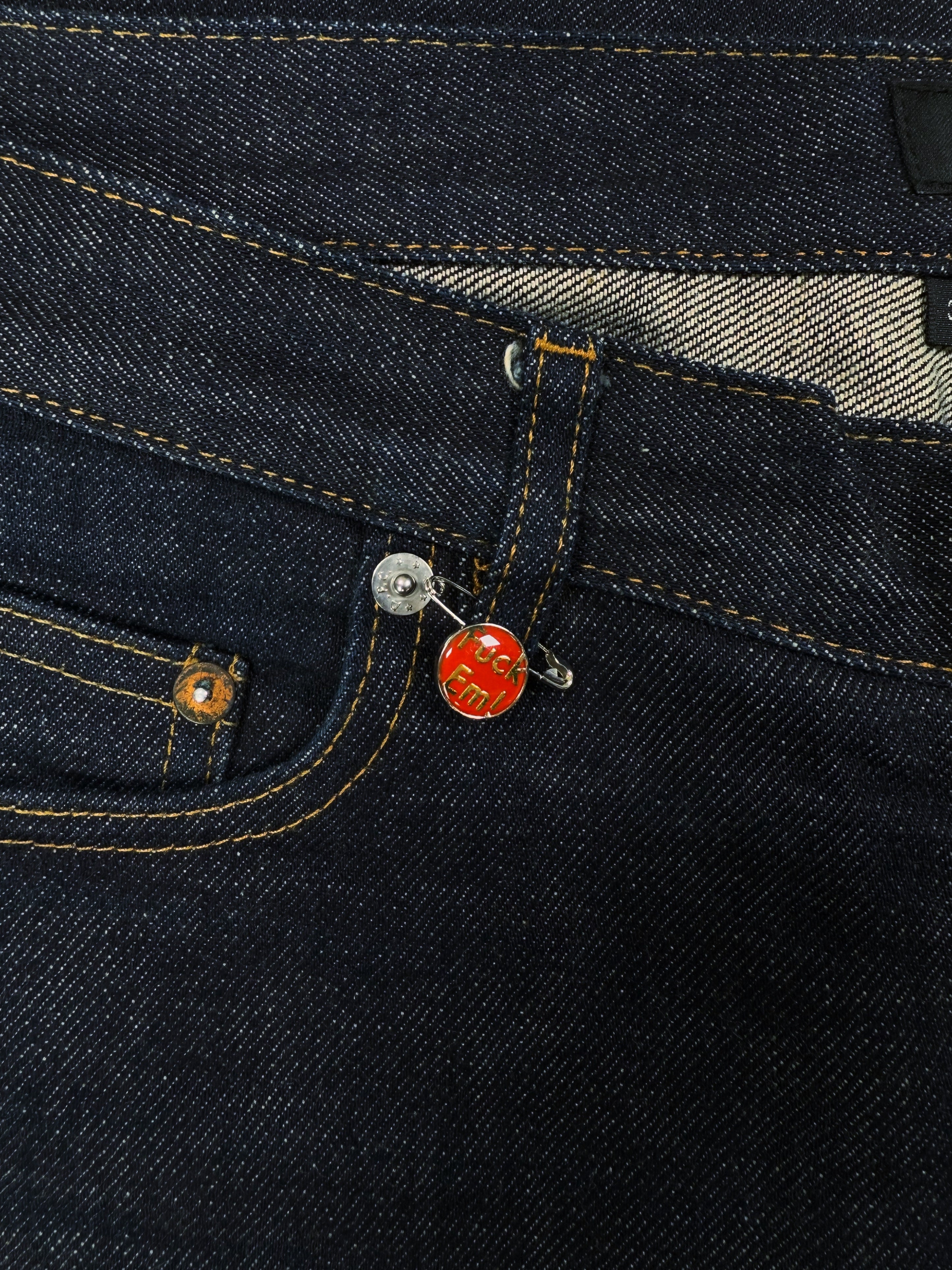 2009 Supreme x A.P.C ‘Fuck Em!’ Embroidered Blue Pin Denim