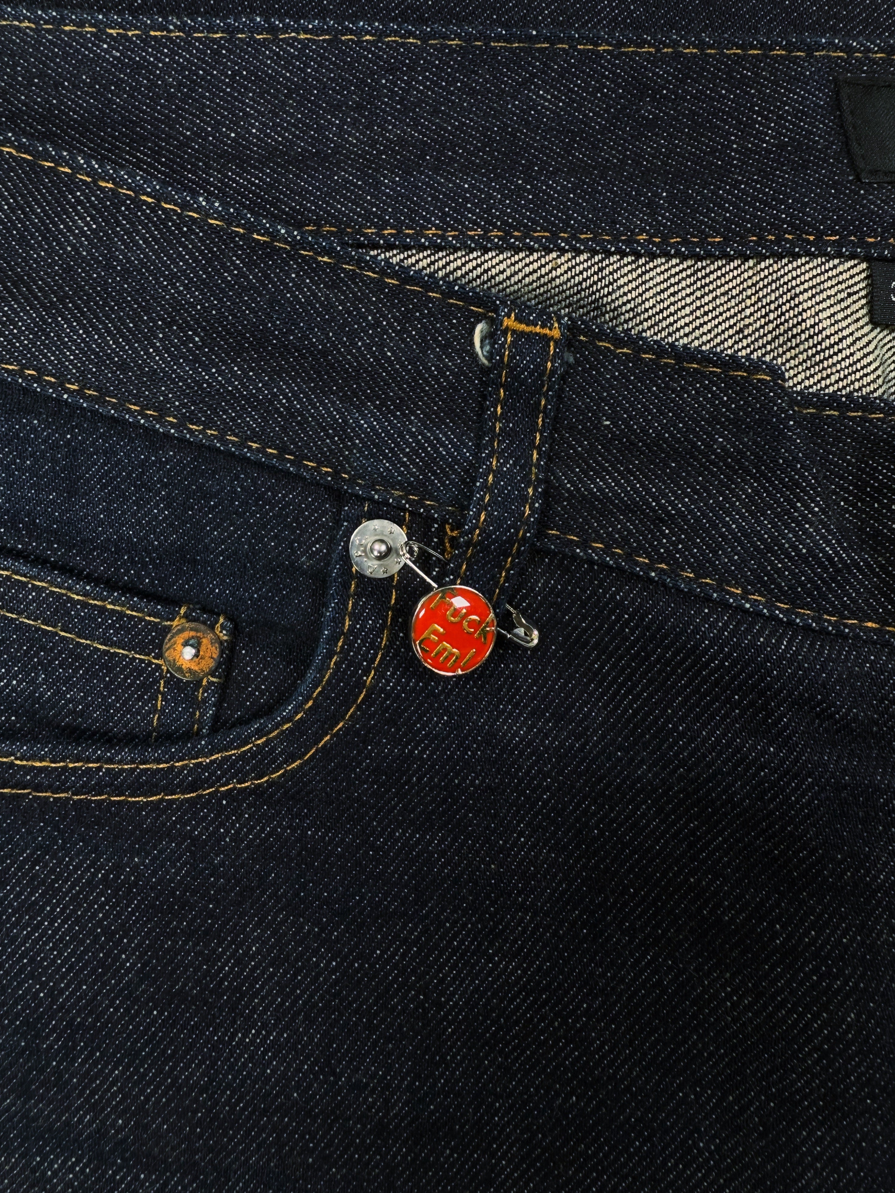 2009 Supreme x A.P.C ‘Fuck Em!’ Embroidered Blue Pin Denim