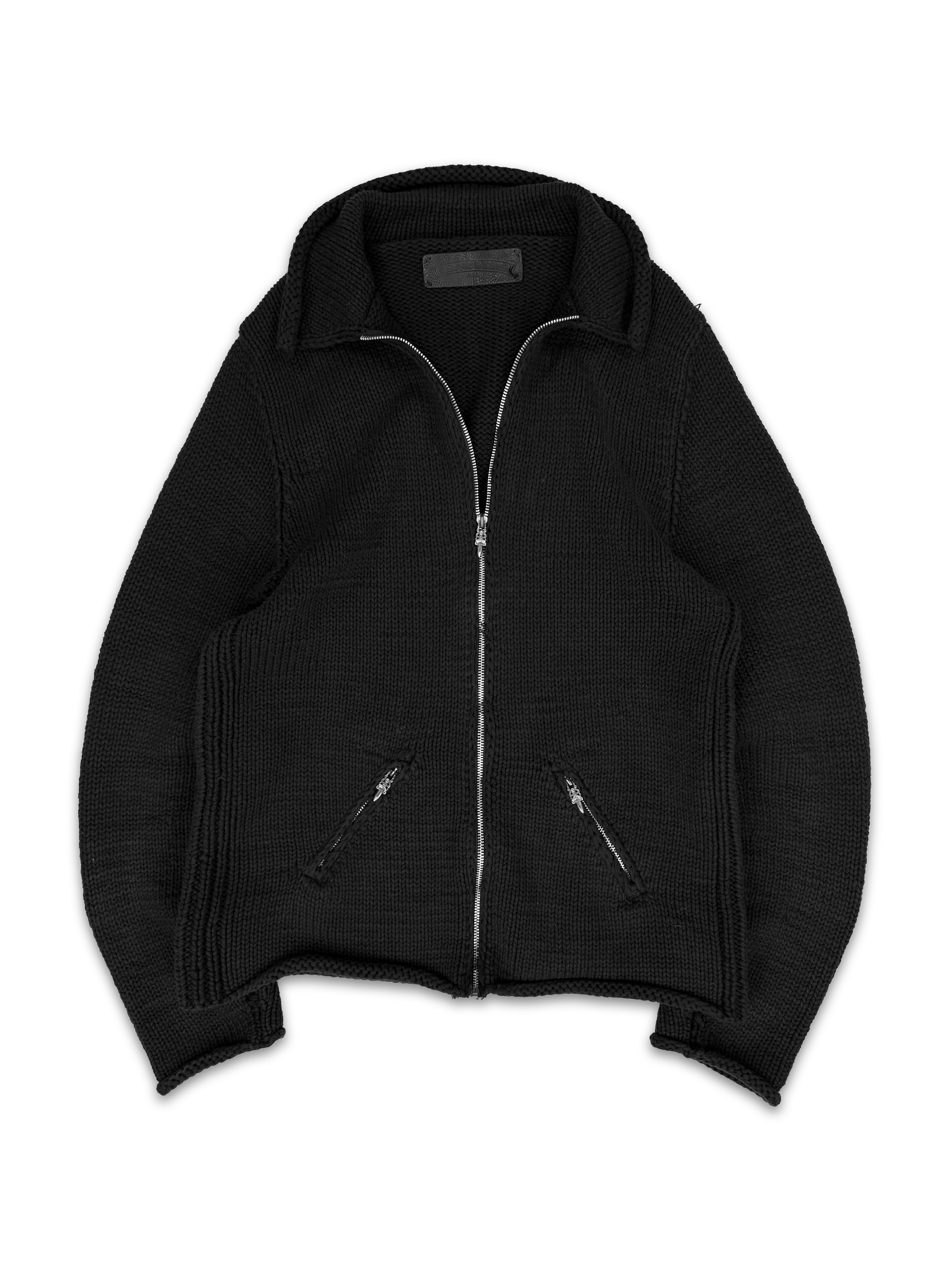 Chrome Hearts ‘Triple Cross Patch’ Dagger Zip Knitted Sweater