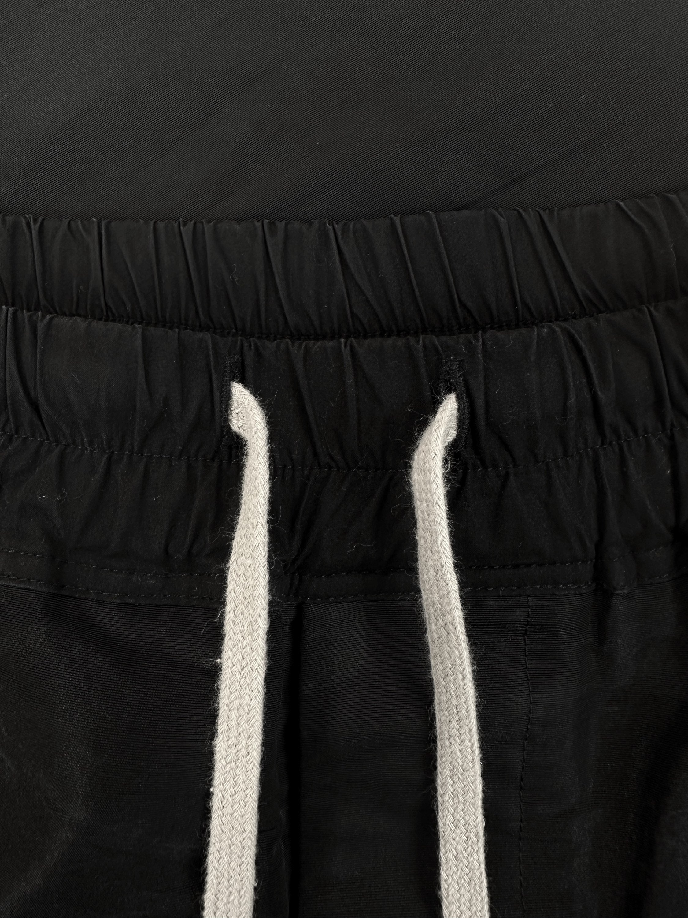 SS17 Rick Owens ‘Walrus’ Black Drop Crotch Nylon Pants