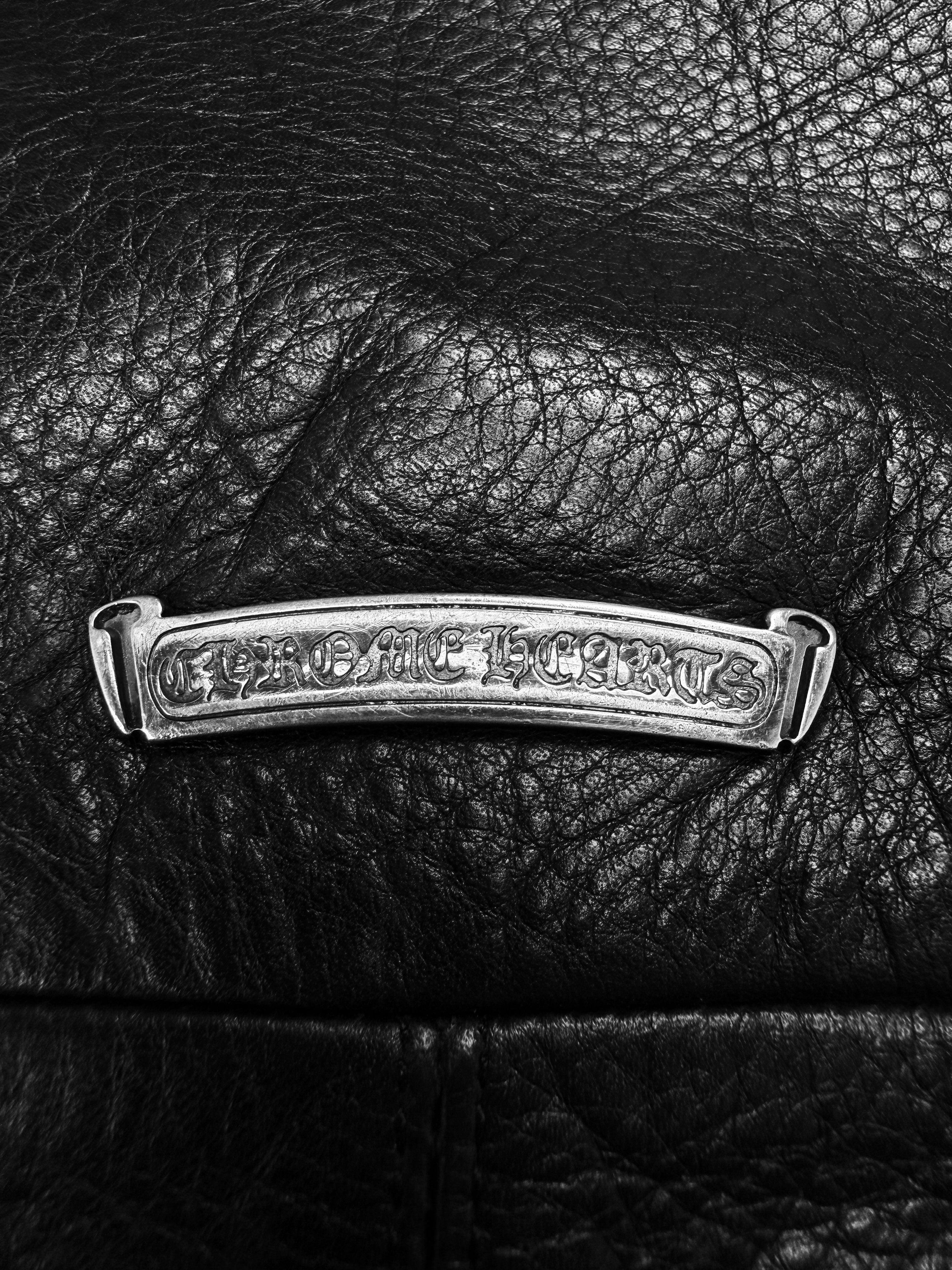 2004 Chrome Hearts Triple Celtic Roller XL Black Leather Messenger Bag