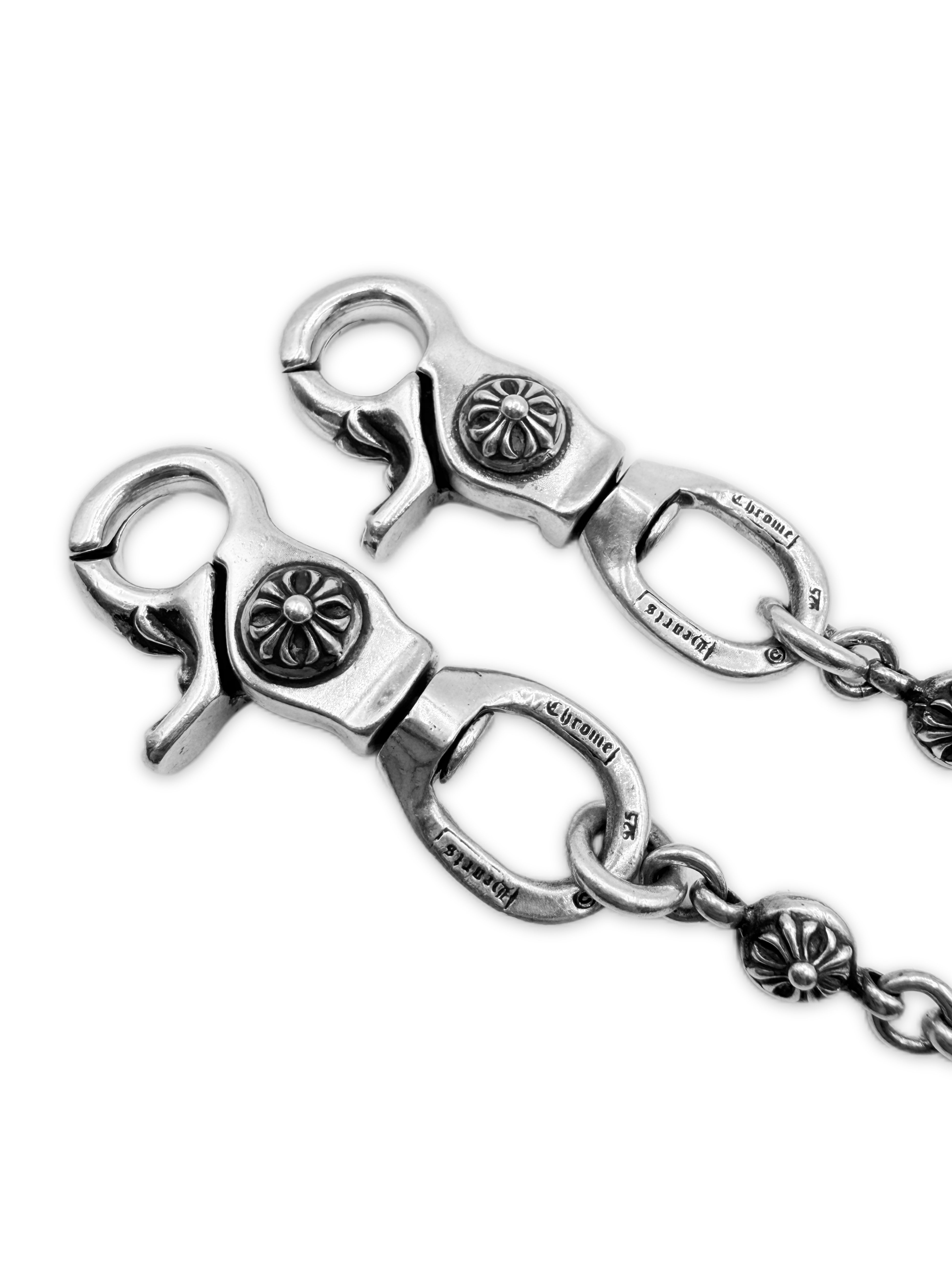Chrome Hearts Cross Pendant 26 in Cross Ball . Double Lobster Wallet Chain