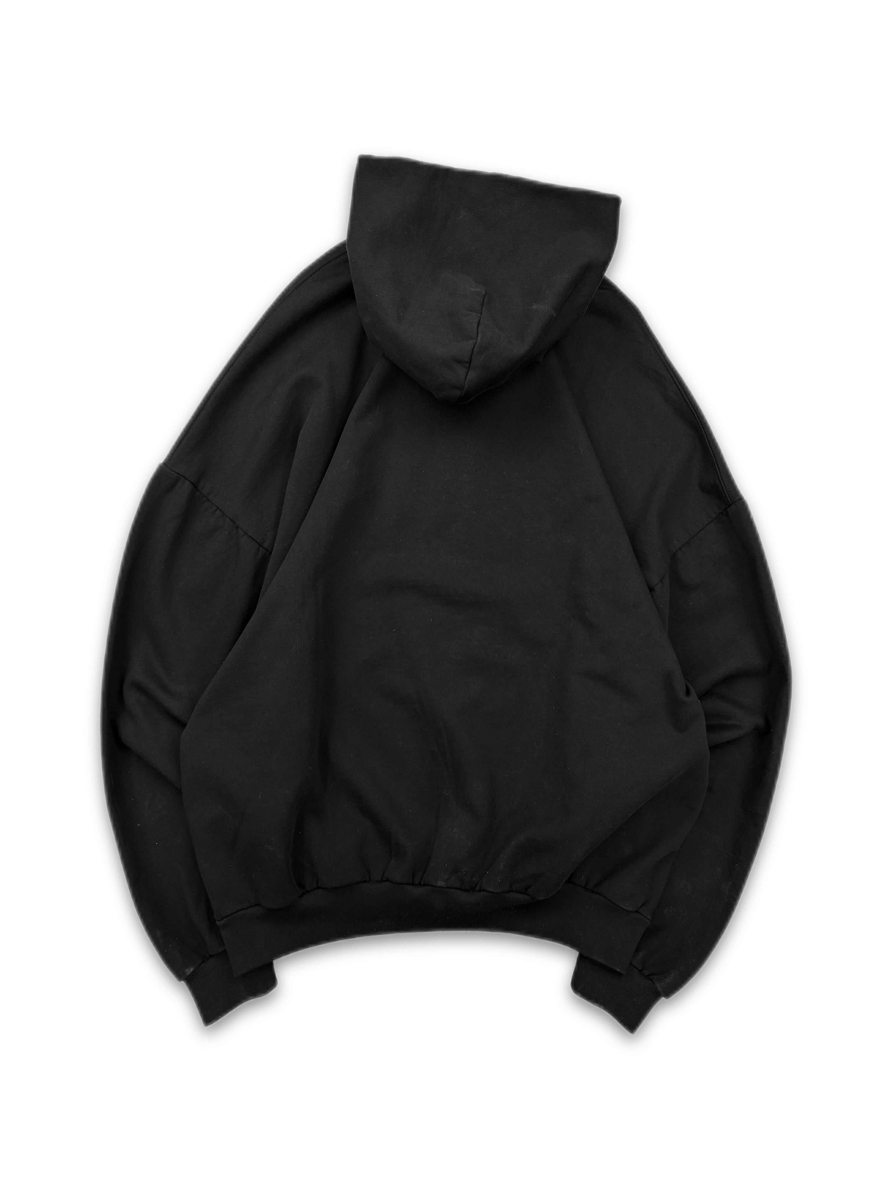 AW23 Balenciaga Collegiate Mirror Logo Black Heavy Weight Hoodie