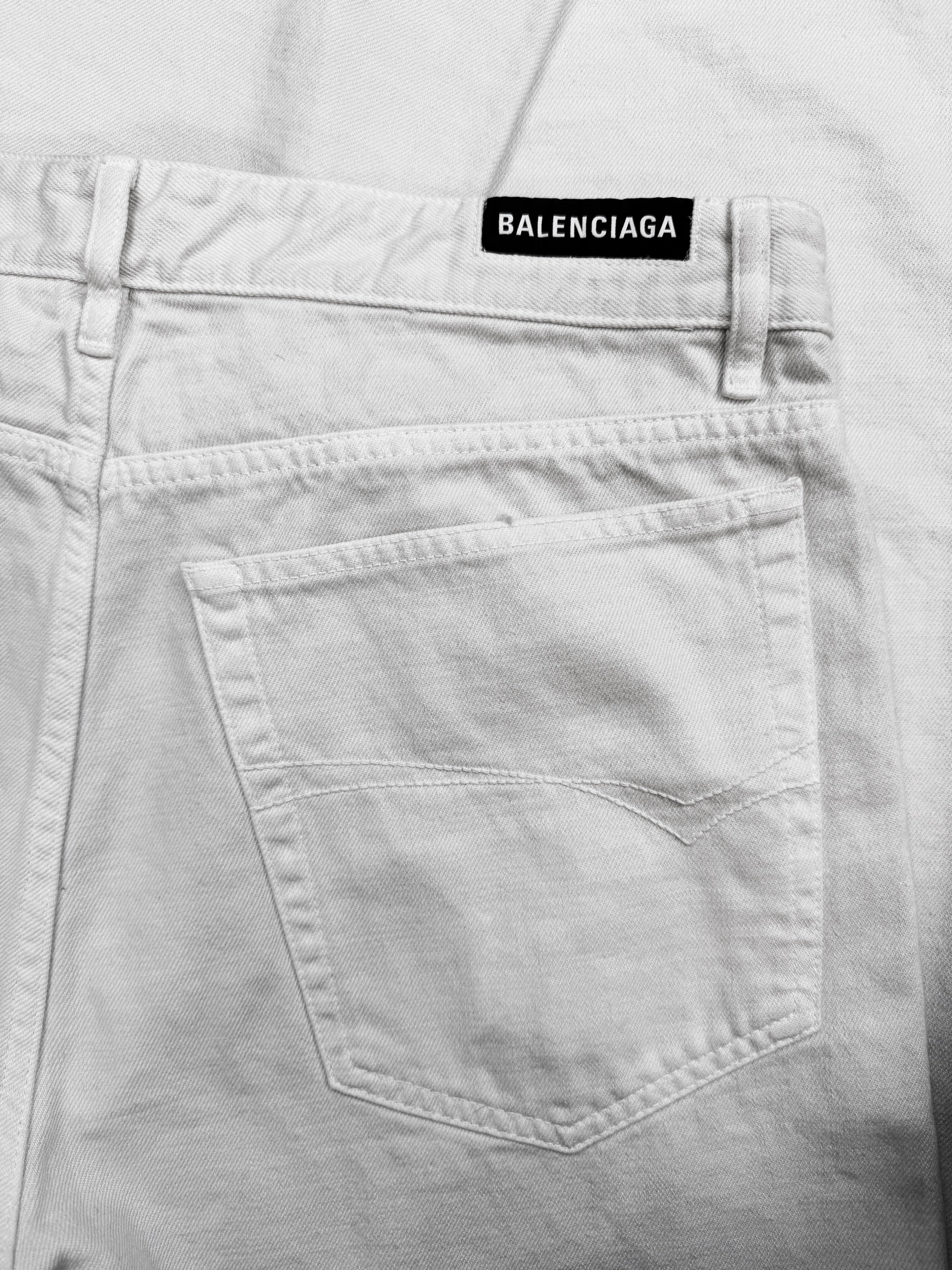 SS22 Balenciaga White 5 Pocket Baggy Jeans