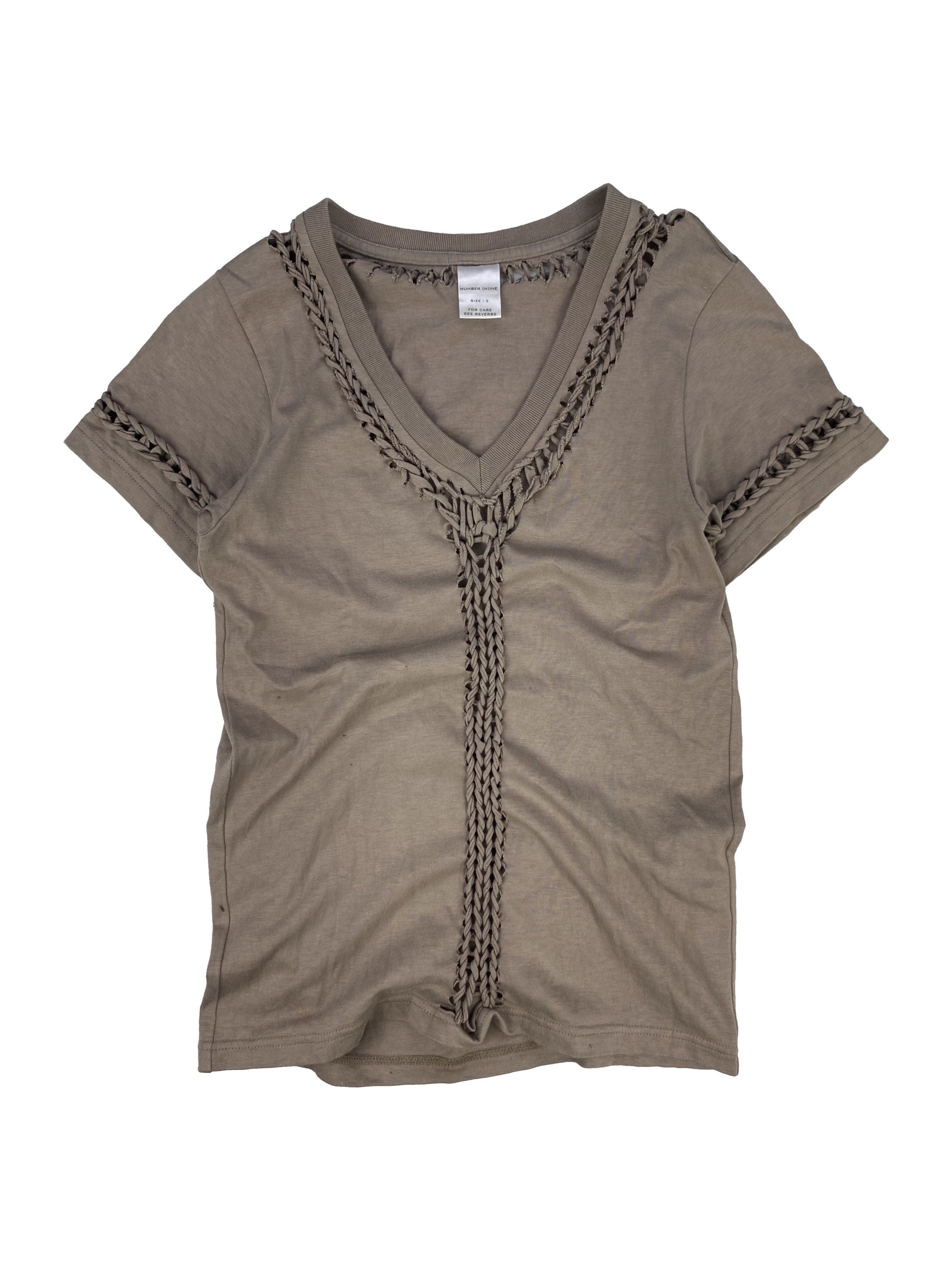 00s Number (N)ine Woven Braided Rustic T-Shirt