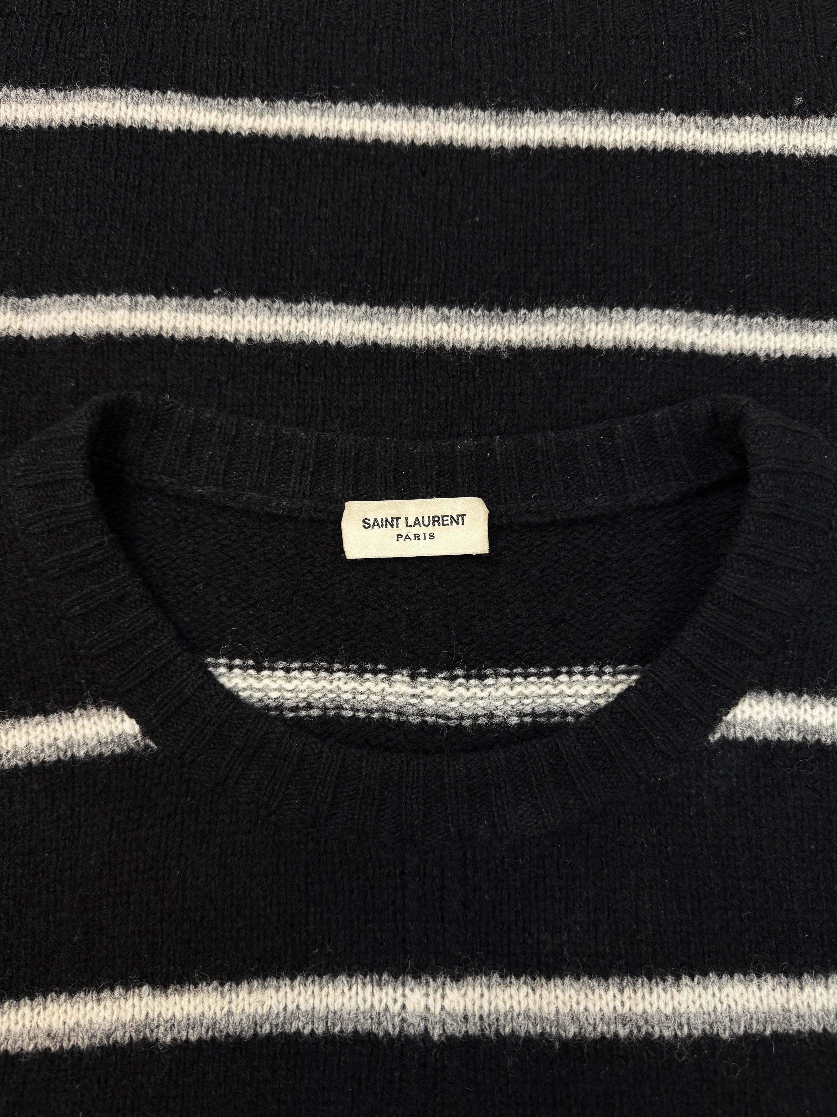AW14 Saint Laurent Paris Hedi Slimane Striped Mohair Knitted Sweater