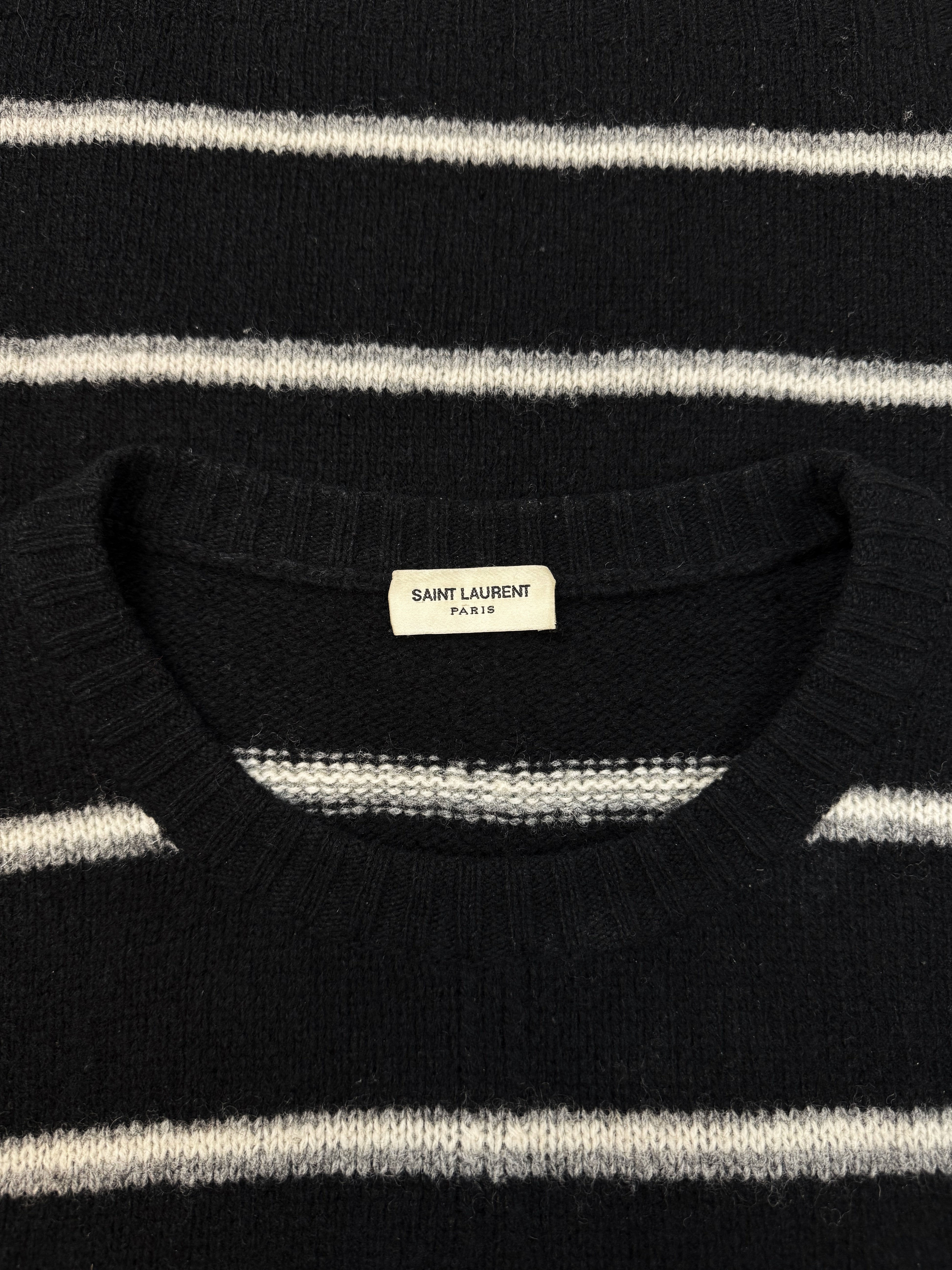 AW14 Saint Laurent Paris Hedi Slimane Striped Mohair Knitted Sweater
