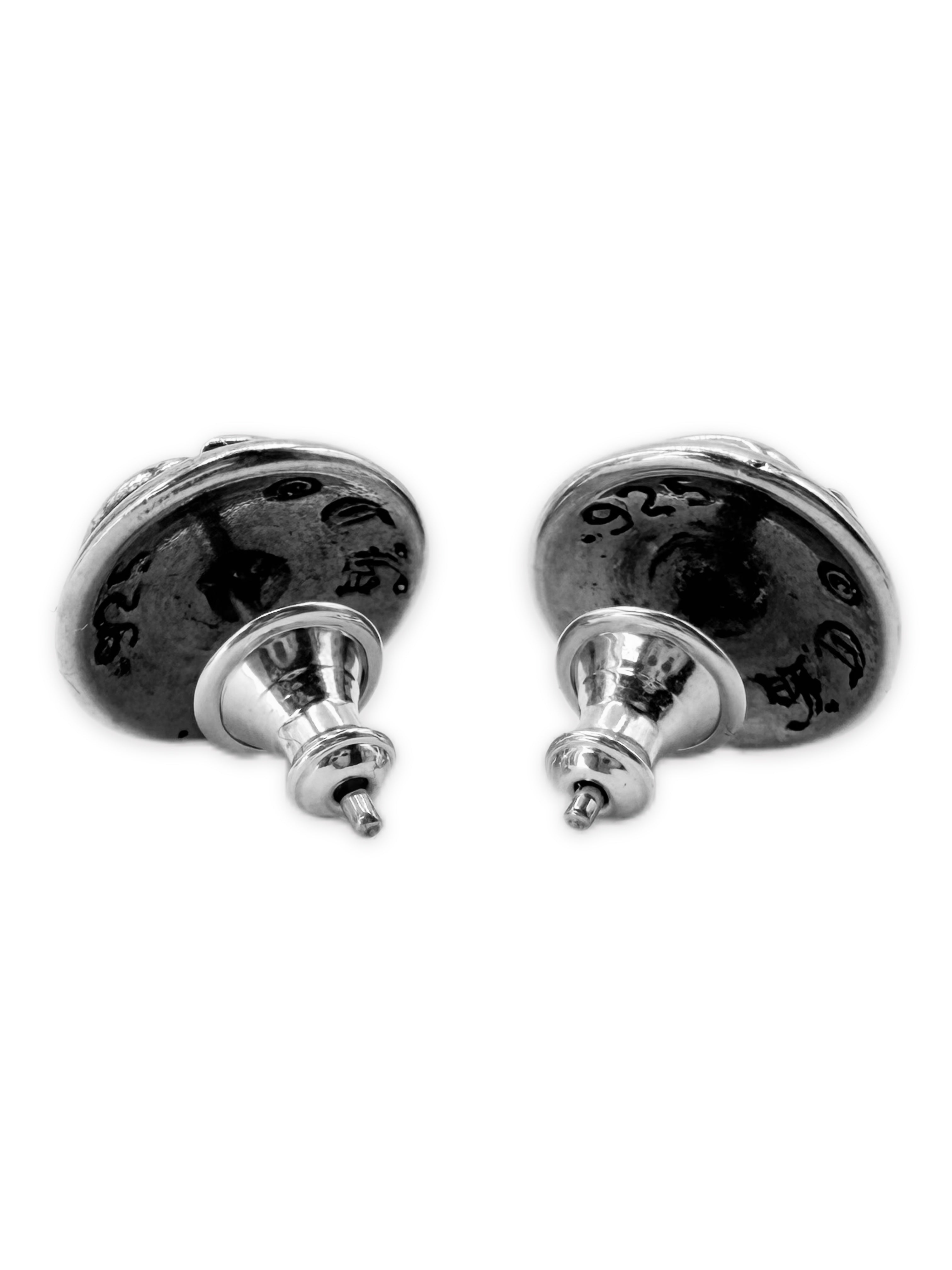 Chrome Hearts ‘Eternity Vine’ Stud .925 Silver Earrings Set