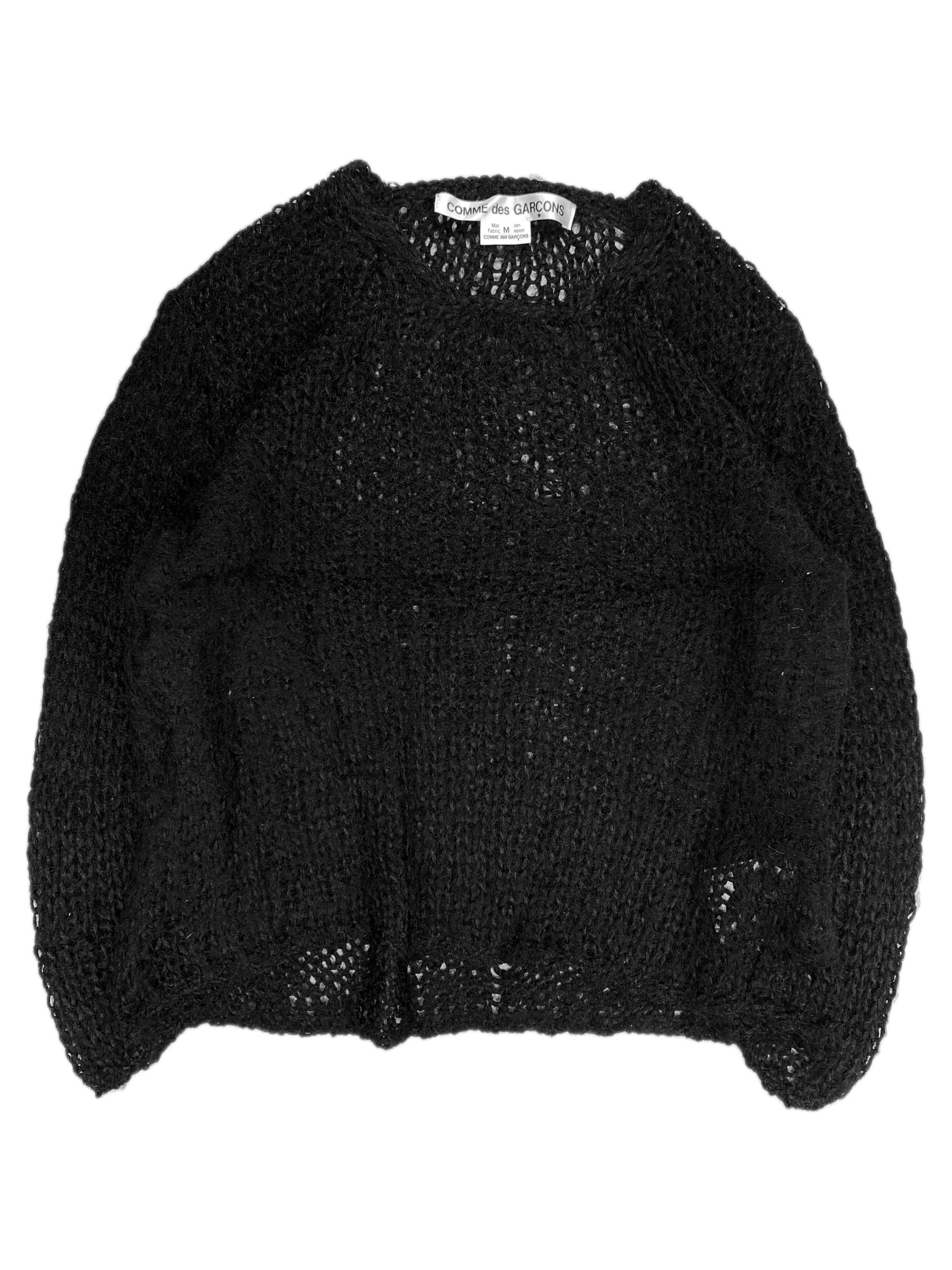 SS20 Comme des Garçons Loose Gauge Wool Knit Black Swester