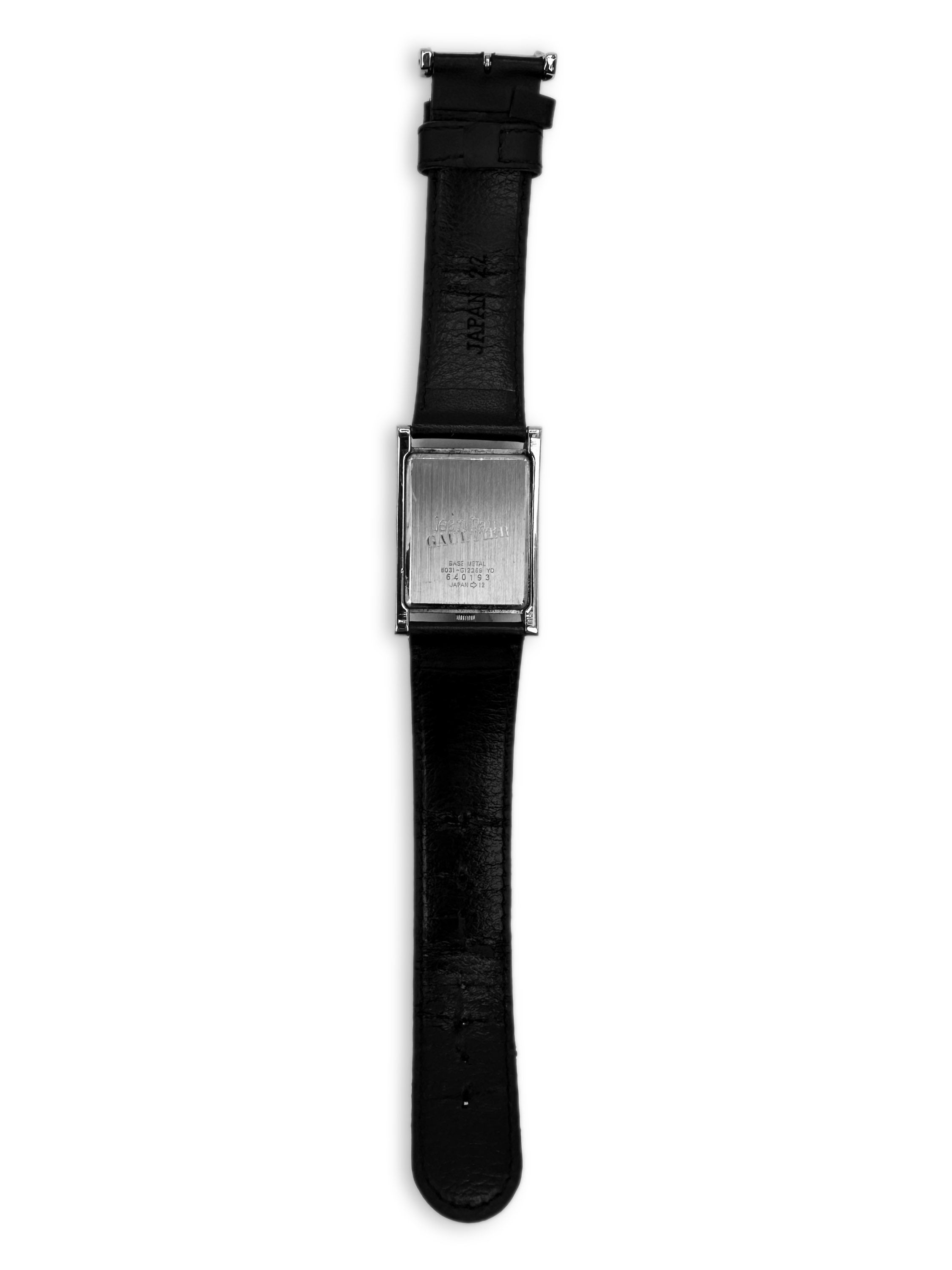 Jean Paul Gaultier Leather Rouded Face Wristwatch