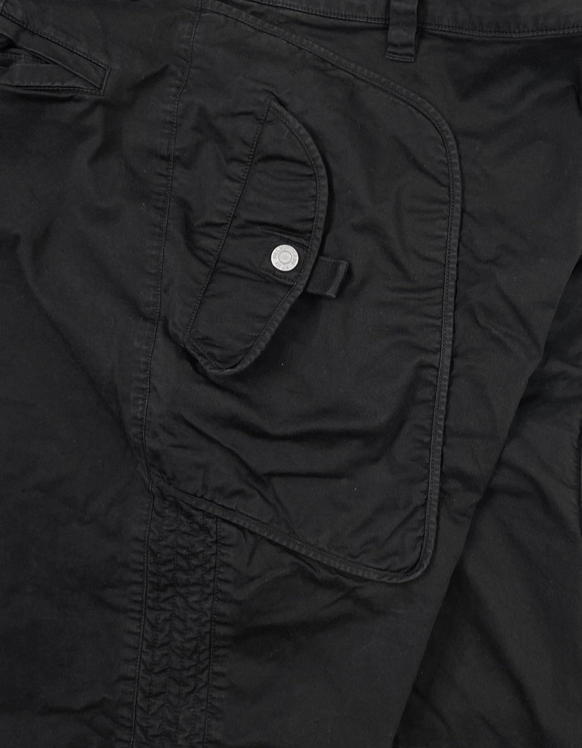 Helmut Lang Aviation Panelled Black Buttoned Cargo Shorts