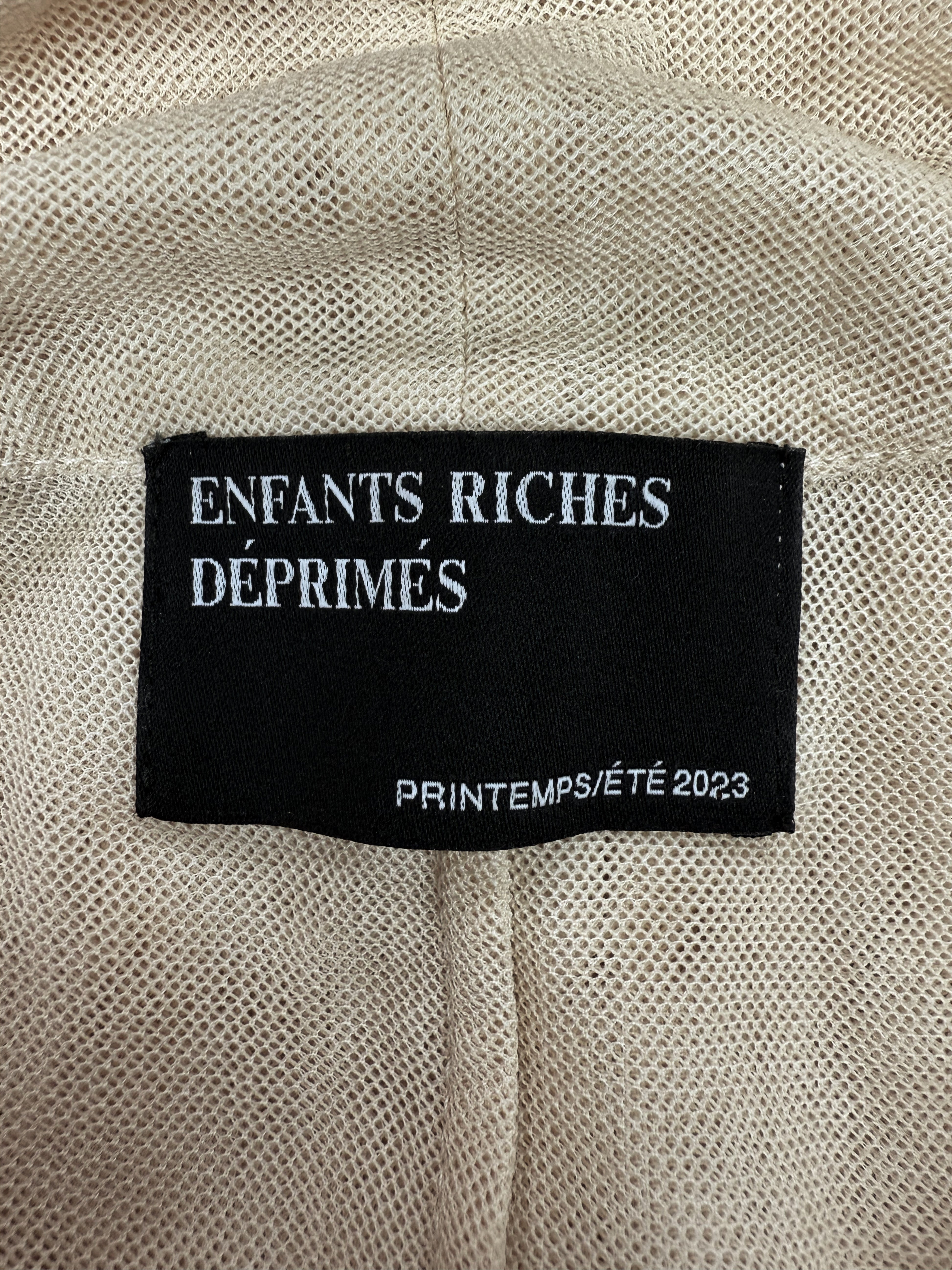 AW23 Enfants Riches Deprimes Beige Sheer Cropped Long Sleeve Shirt
