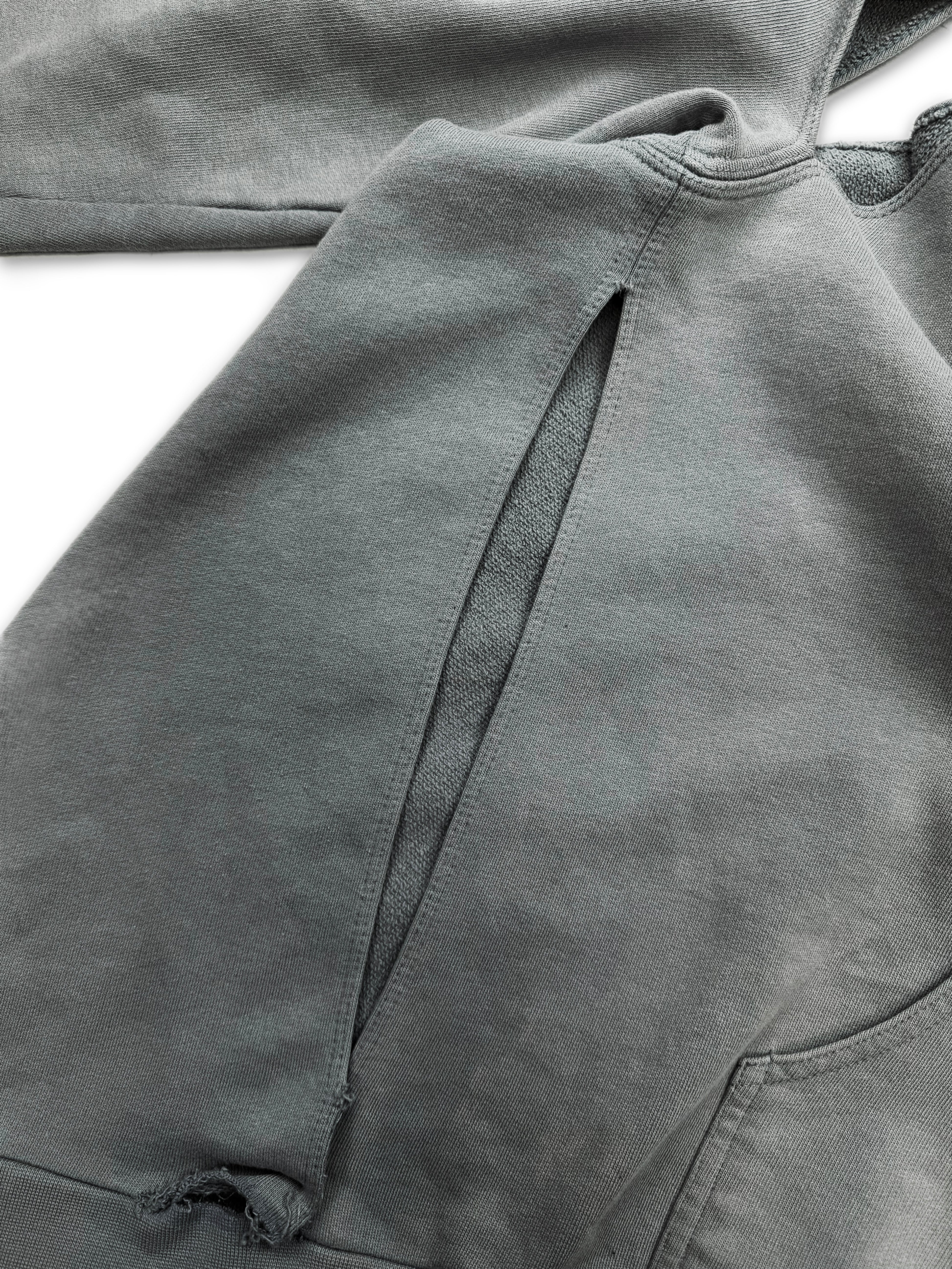 SS06 Raf Simons ‘Icarus Surgit’ Cut Out Slit Washed Hoodie