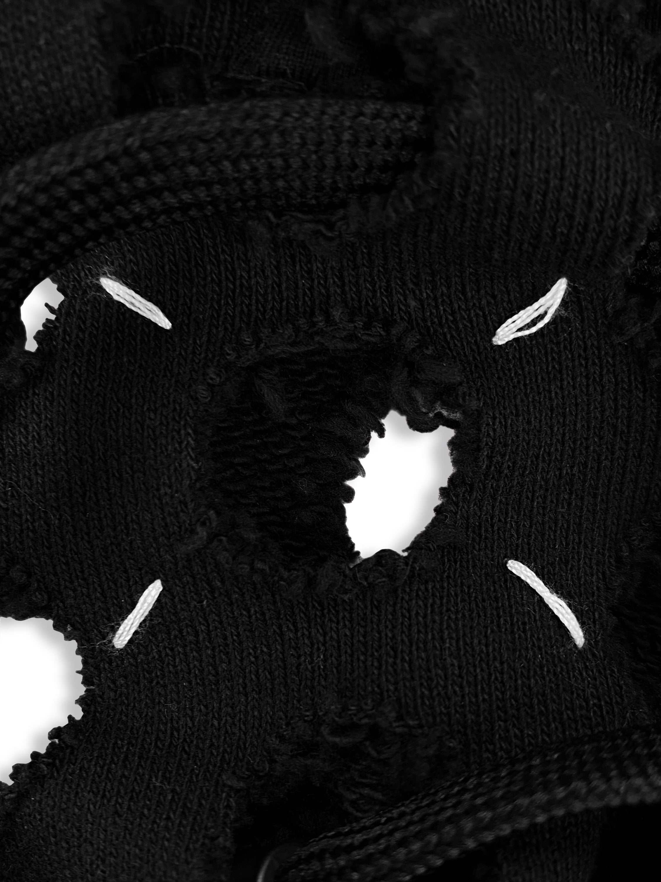 AW20 Maison Margiela ‘Hole Punch’ Black Cut Out Hoodie