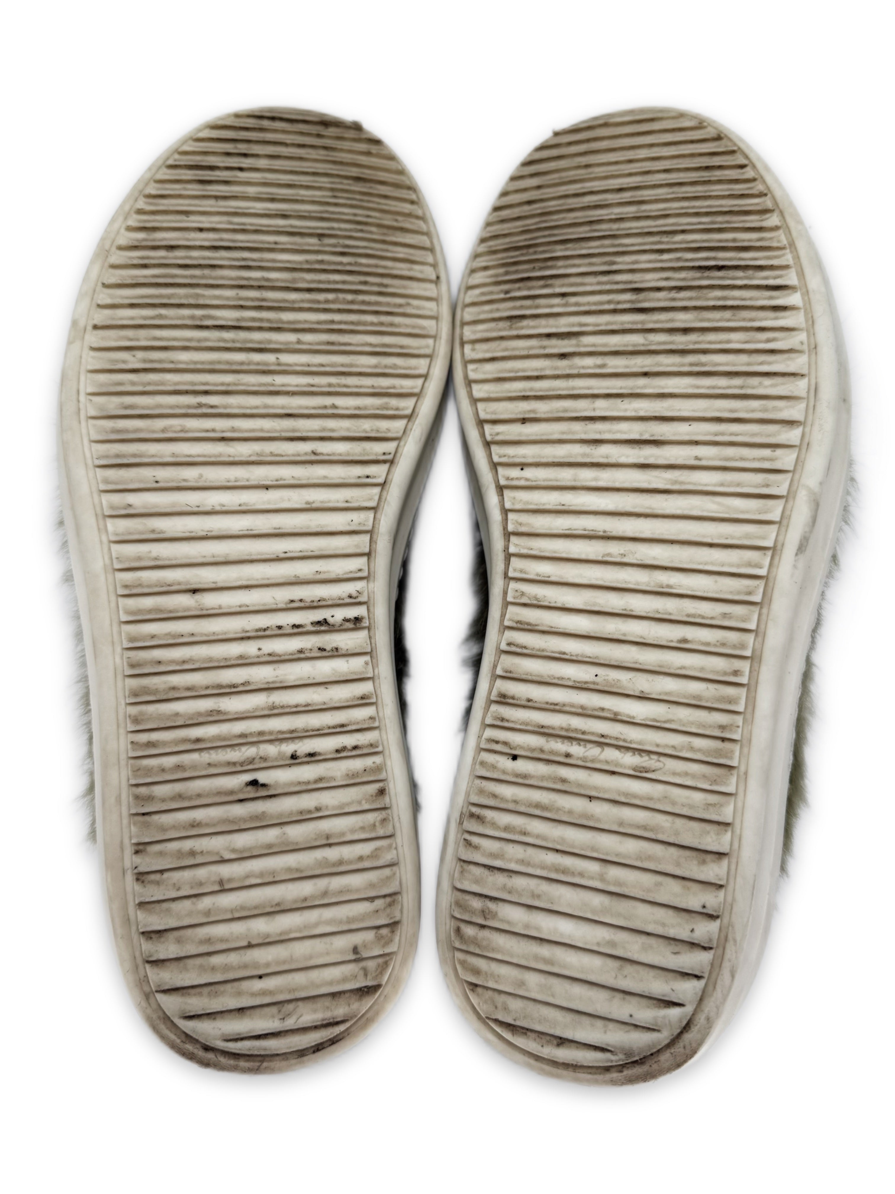 Rick Owens Green Pony Fur Vans Low-top Leather Sneakers