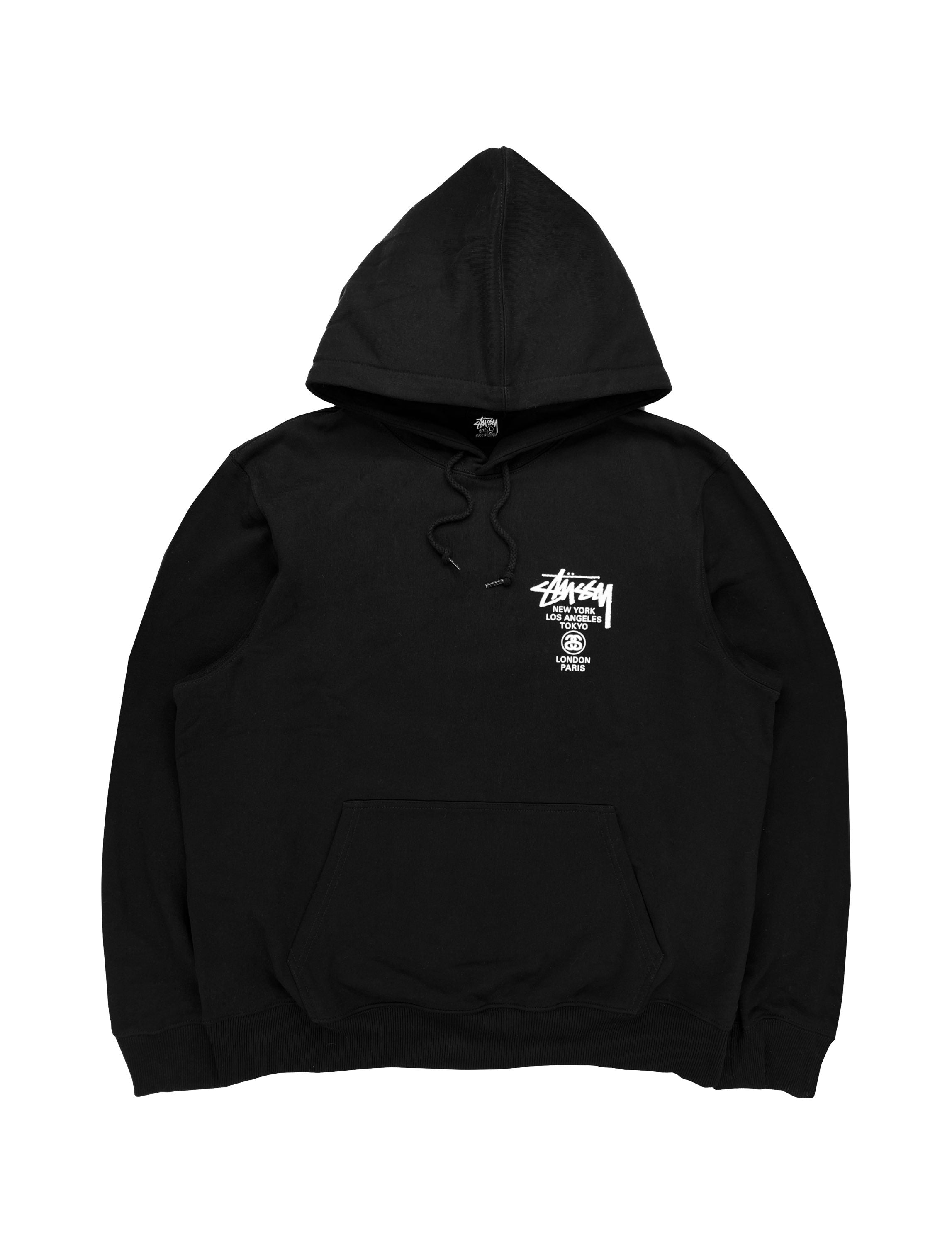 Stussy Black ‘World Tour’ Black Heavy Weight Hoodie