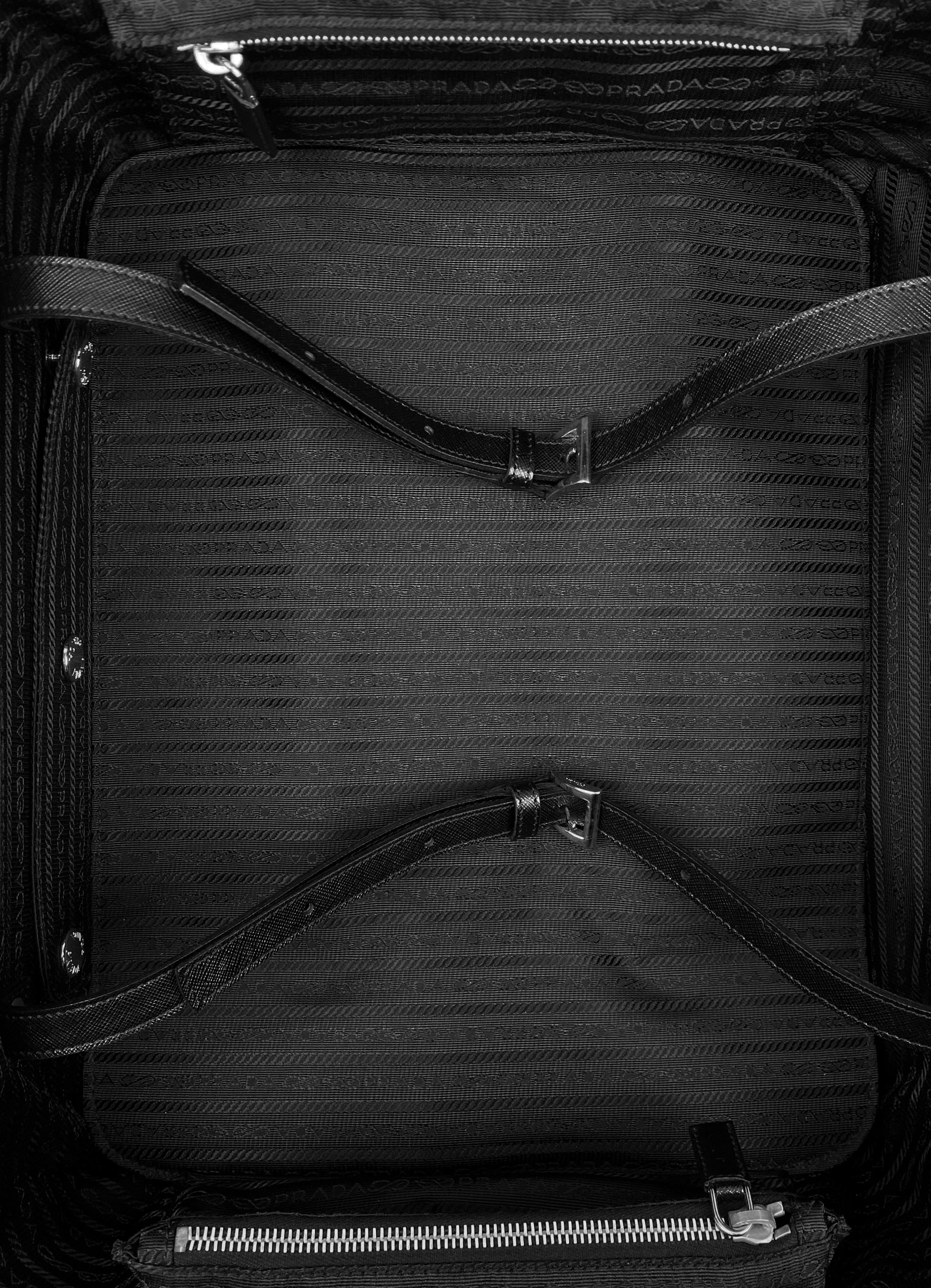 Prada Nylon Adjustable Multi-Pocket Metallic Suitcase