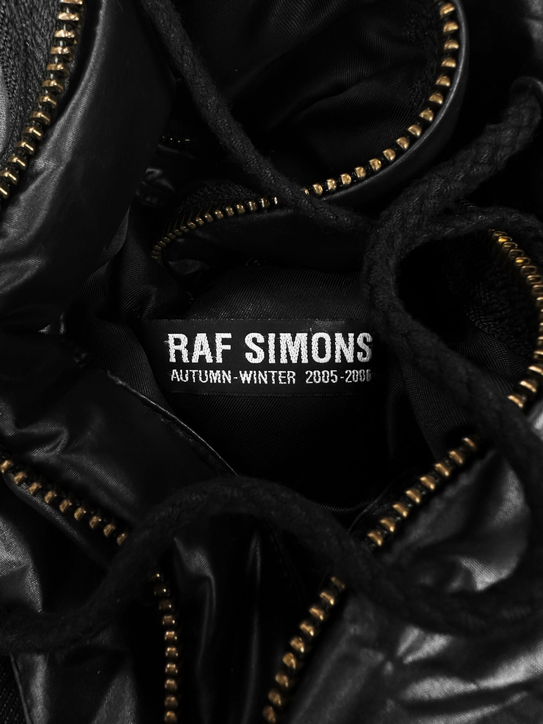 AW05 Raf Simons SAMPLE ‘History of My World’ Waxed Puffer Jacket