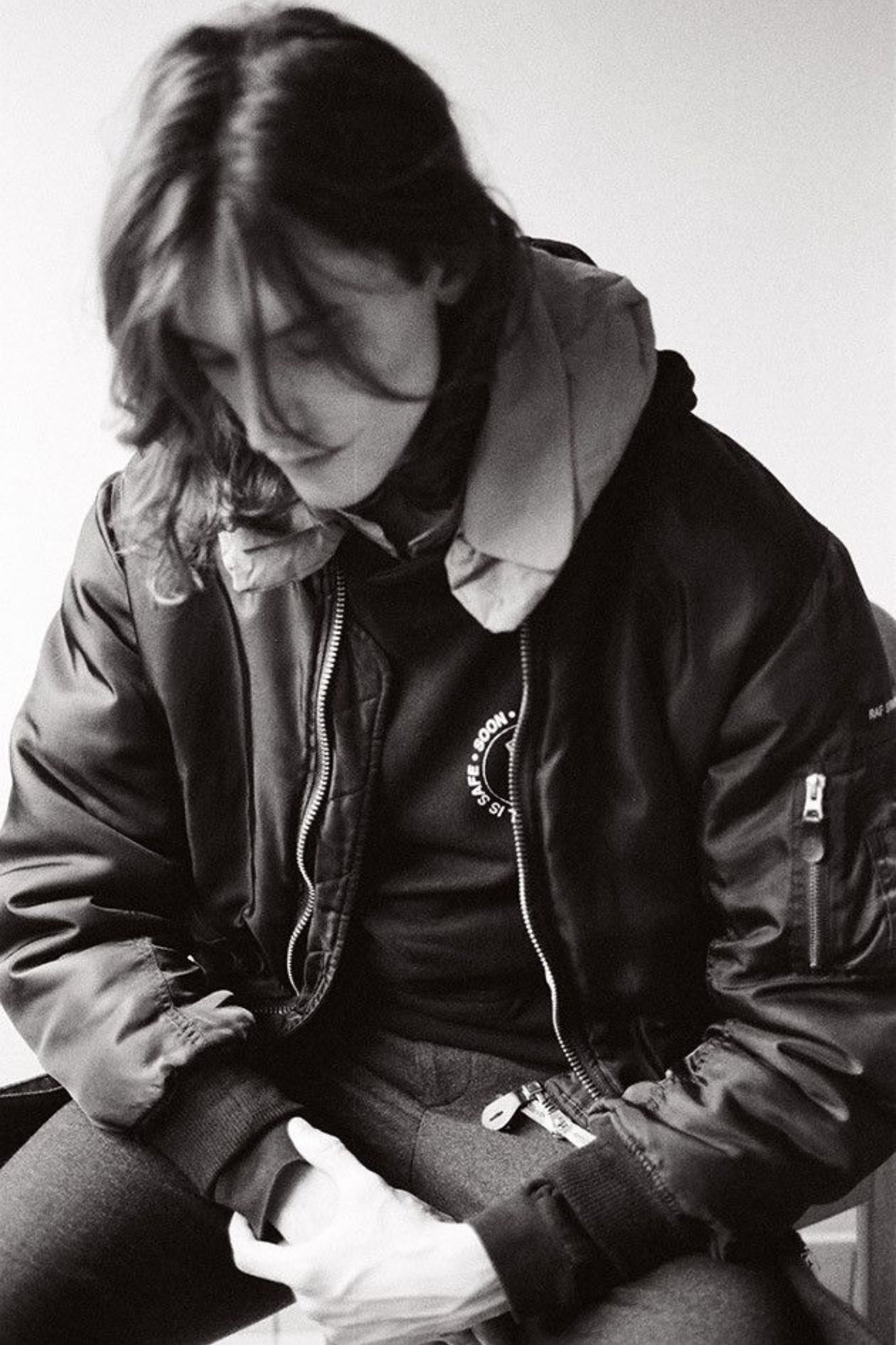 SS02 Raf Simons ‘Kollaps’ Black Silence &amp; Secrecy Hoodie