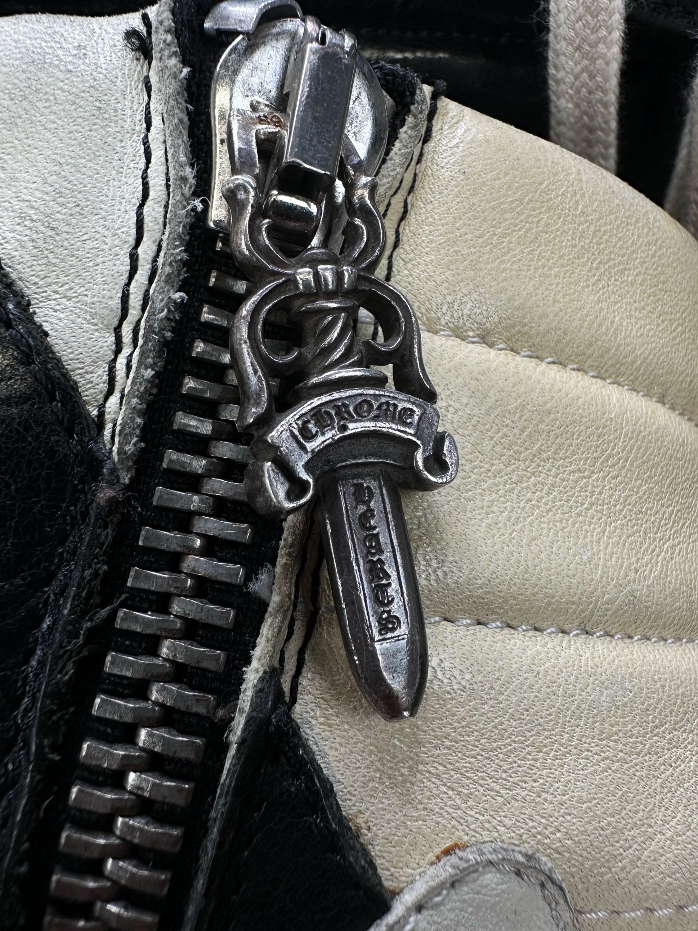 Chrome Hearts x Rick Owens .925 Silver Black Leather Geobasket Sneakers