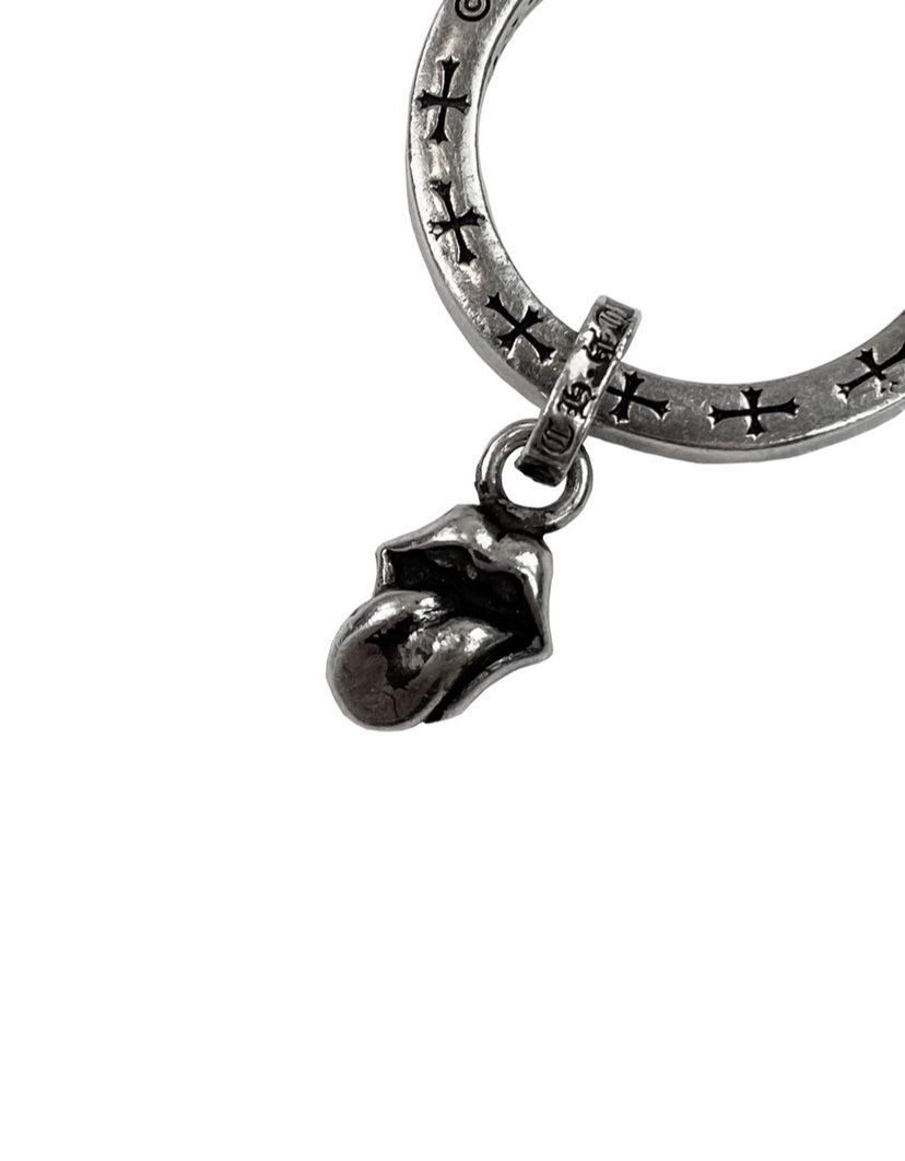 2002 Chrome Hearts .925 Silver Etched Rolling Stones Ring