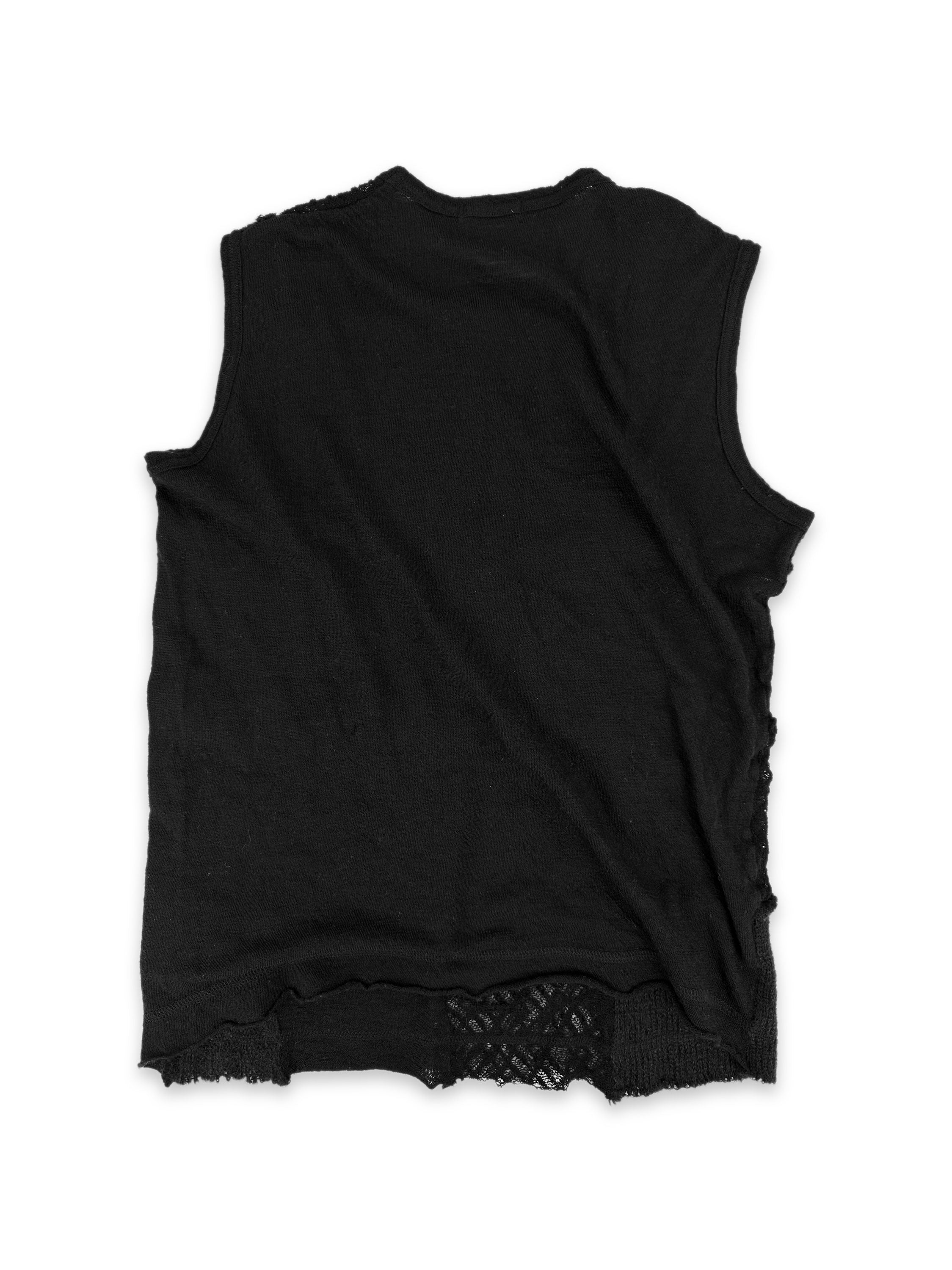 Comme des Garçons Black Patchwork Knitted Tank-top