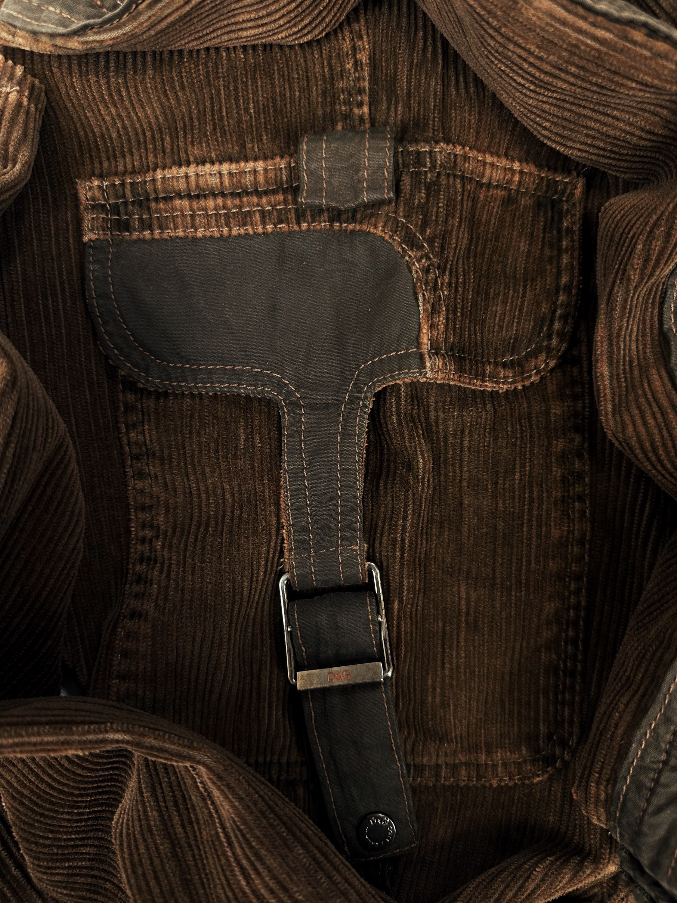 00s Dolce & Gabbana Brown Corduroy ‘Belted’ Wide Leg Pants