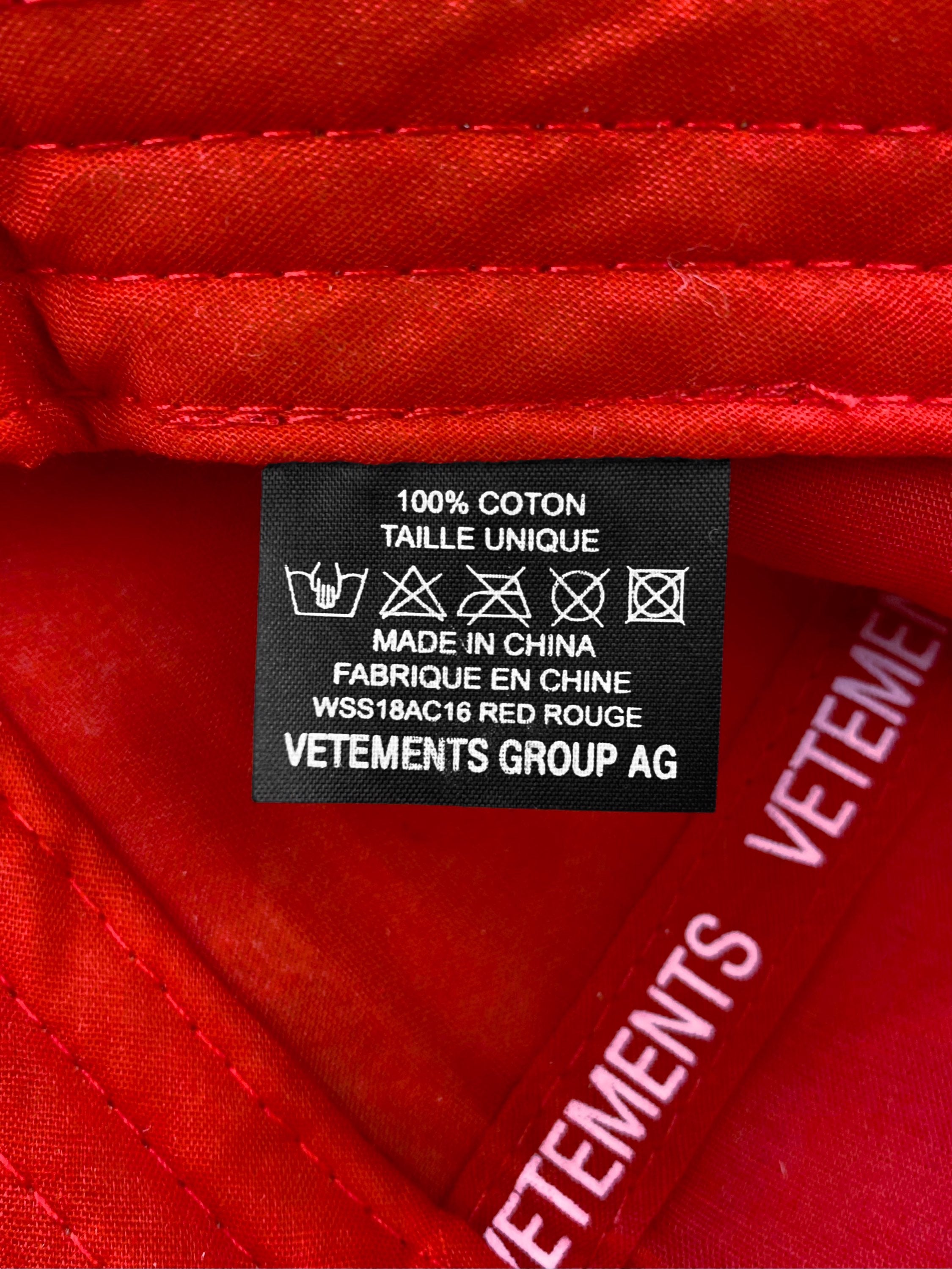 Vetements “Haute Couture” Flag Strap-back Cherry Red Hat
