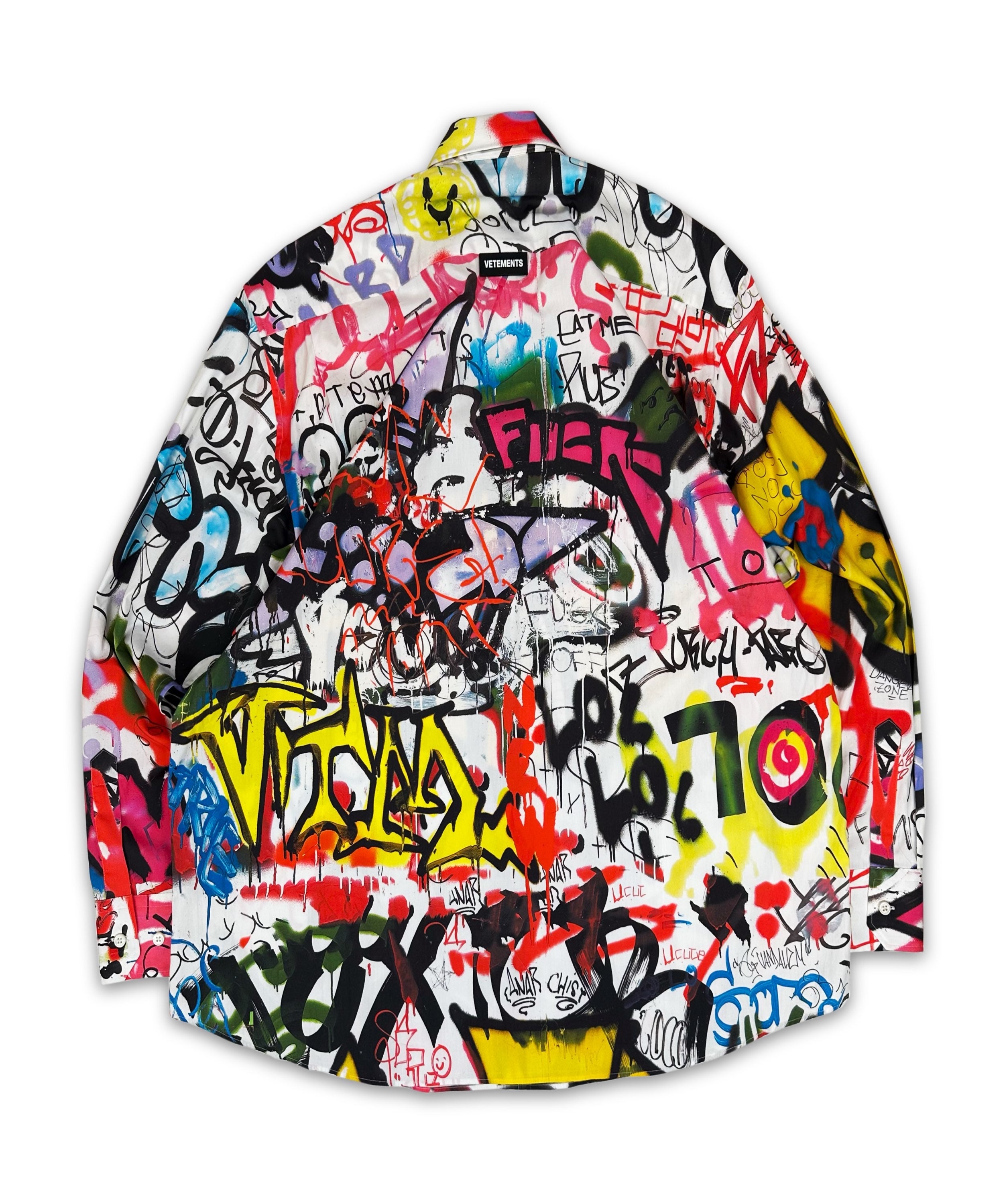Vêtements ‘Graffiti’ Full Print Oversized Button Up Long Sleeve