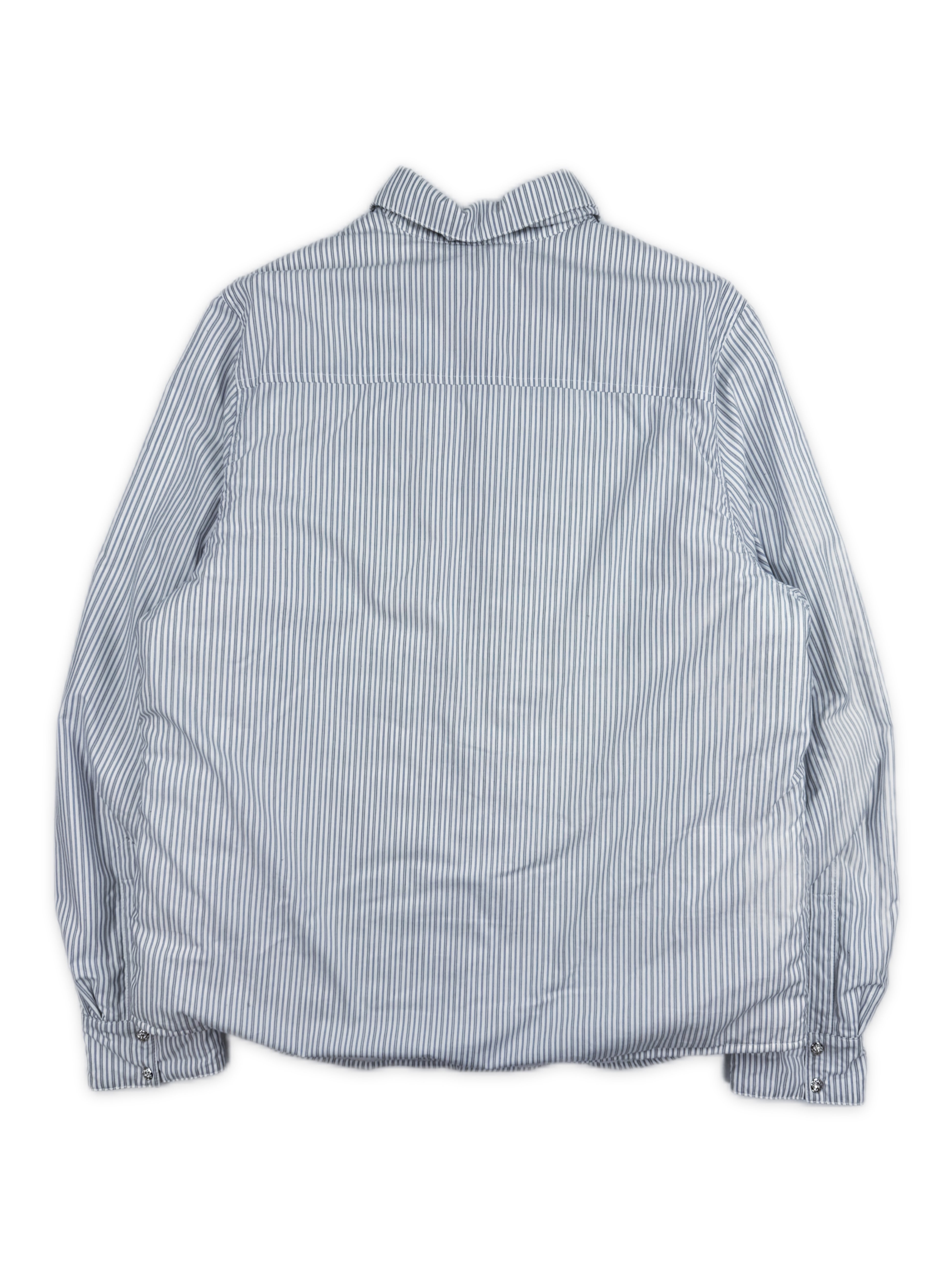 Chrome Hearts Pinstripe Padded Rhodium Blue Work Jacket